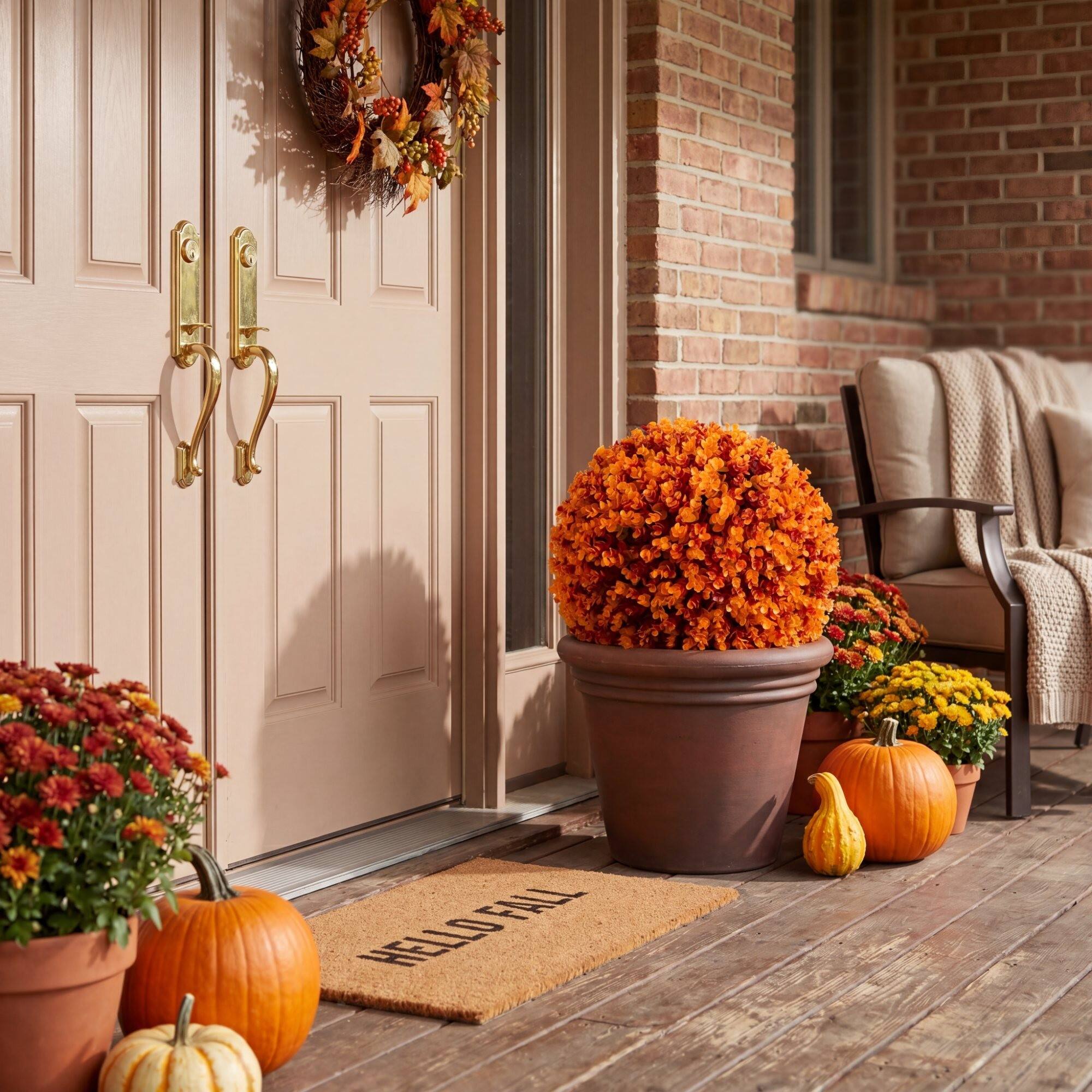 17" UV Resistant Autumn Artificial Eucalyptus Fall Ball