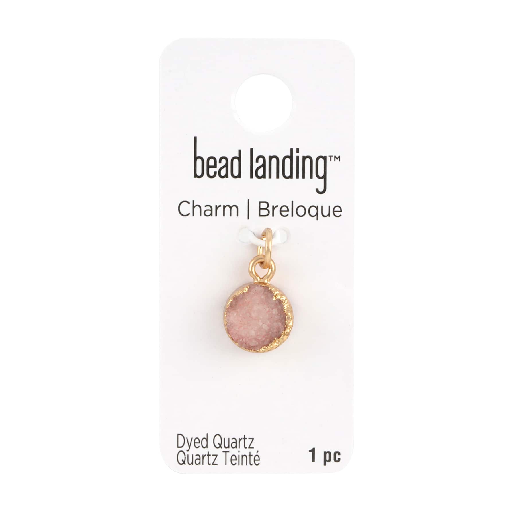 Round Blush Dyed Quartz Charm by Bead Landing™