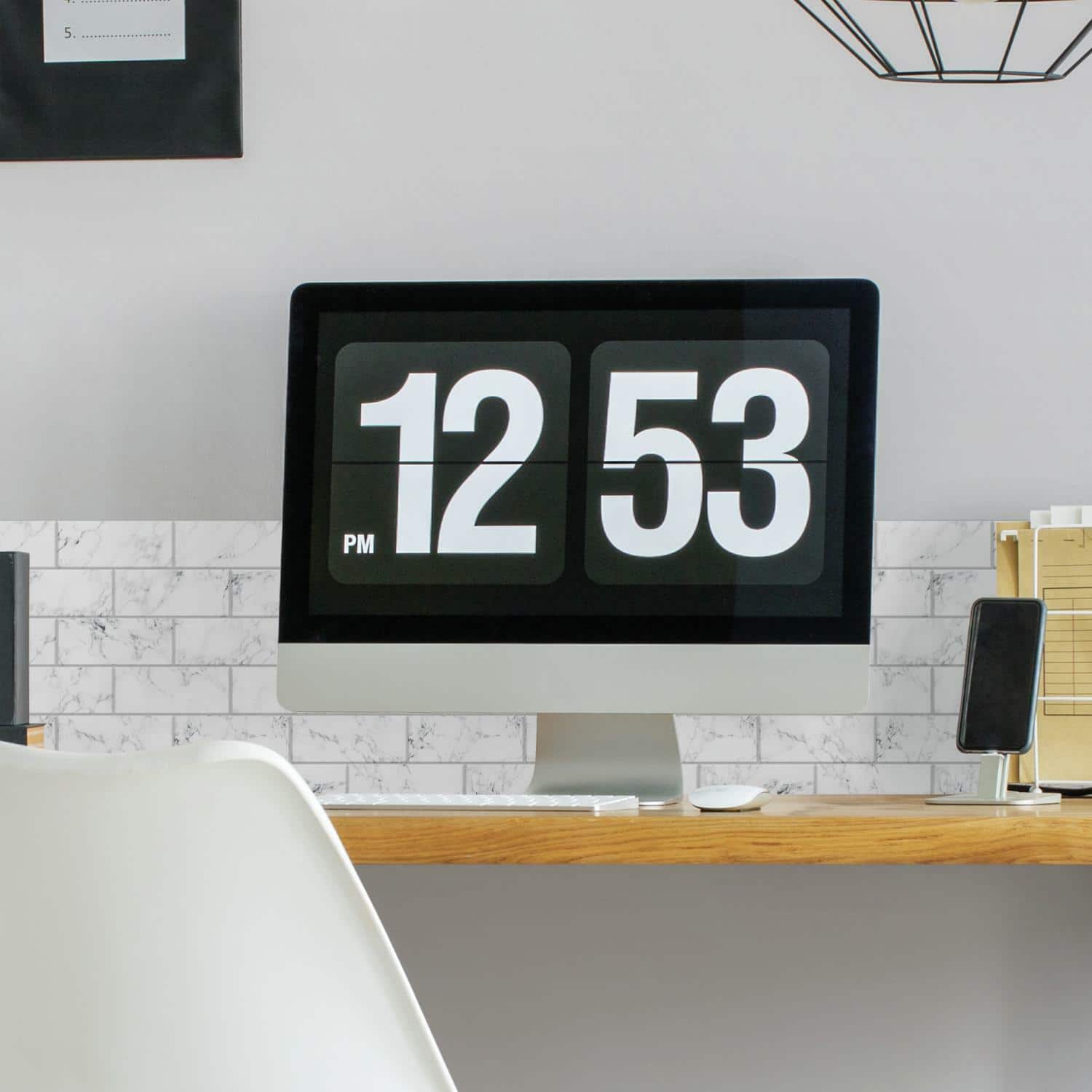 RoomMates Carrara Marble Subway Peel & Stick Backsplash StickTiles