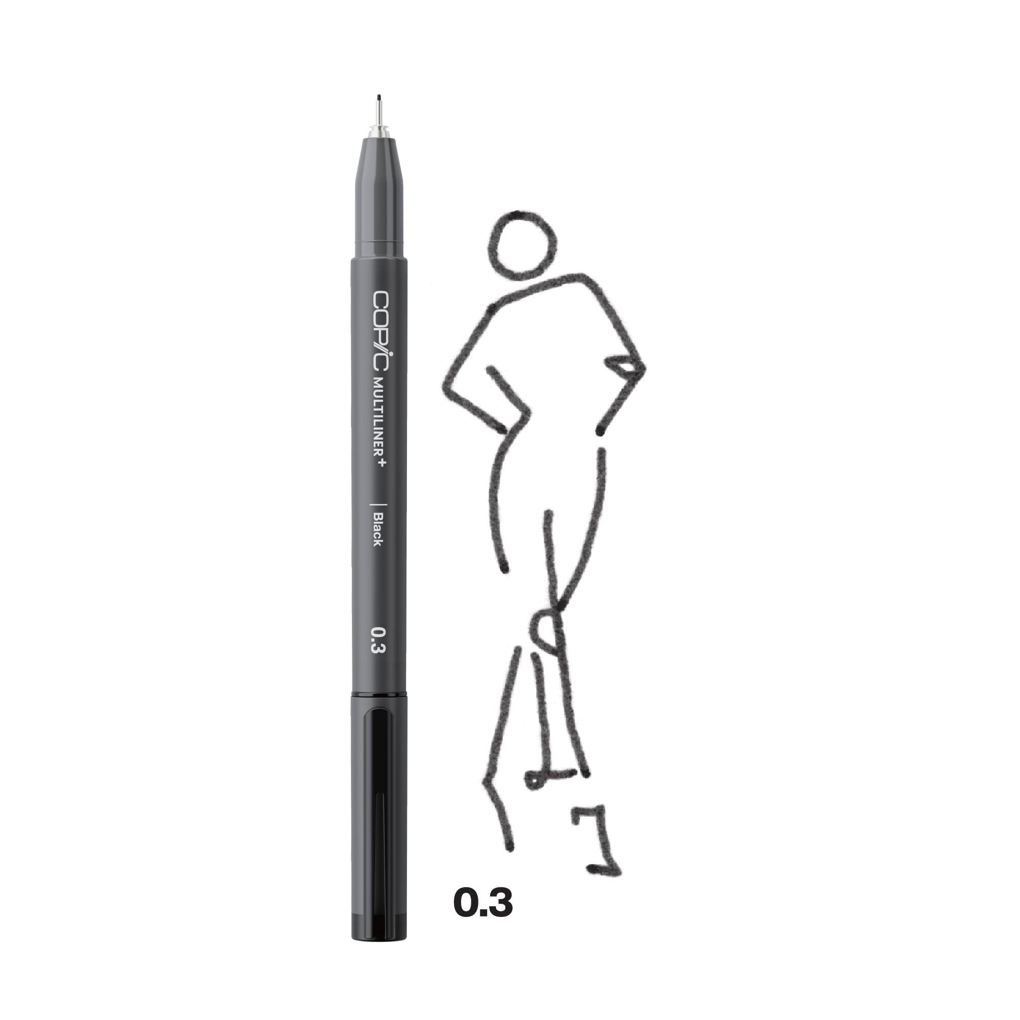 Copic® Multiliner+ 0.3mm Black Pens, 3ct.