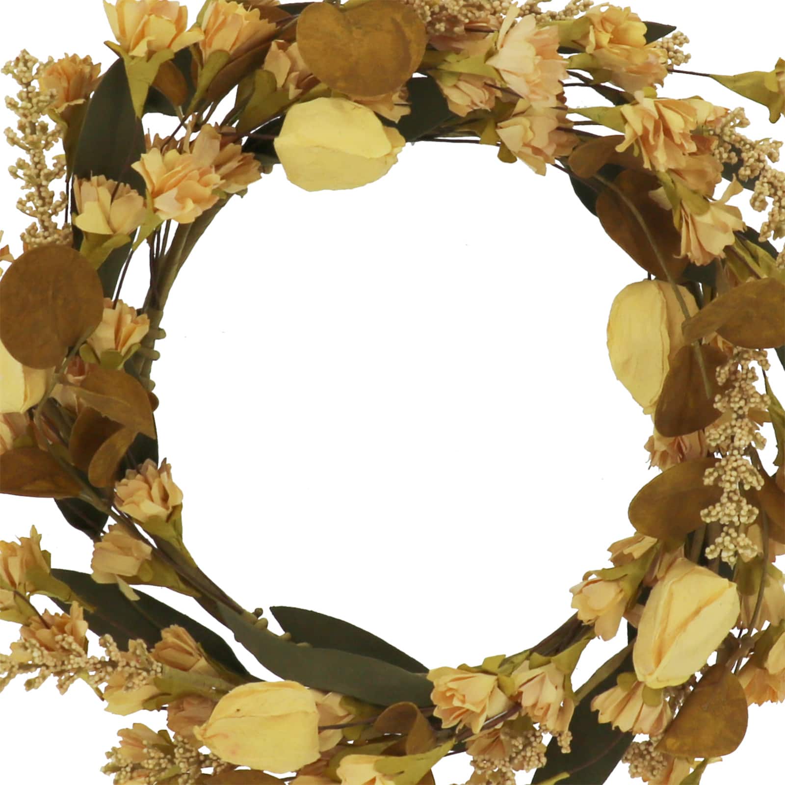 12" Cream & Brown Wildflower Mix Mini Wreath by Ashland®