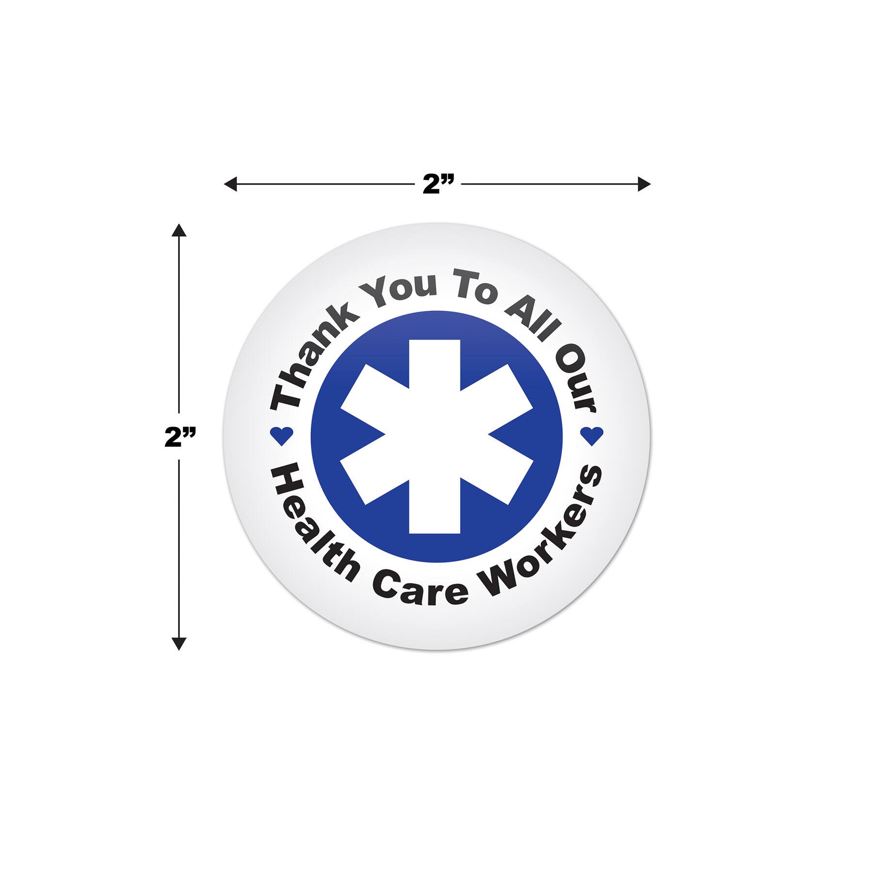 Beistle 2" Blue Star with Thank You To All Our Health Care Workers Buttons, 6ct.