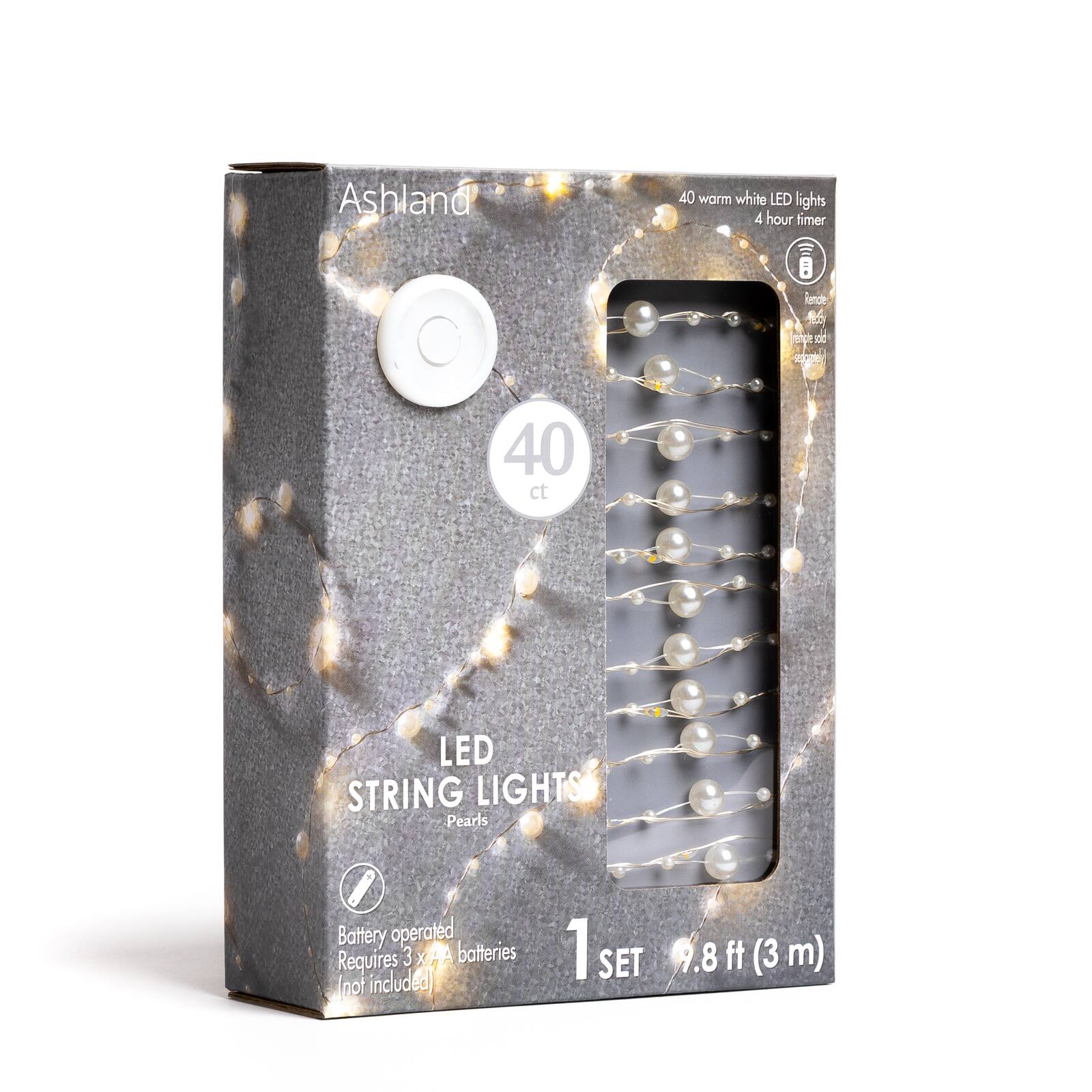40ct. Warm White Pearl LED String Lights by Ashland®