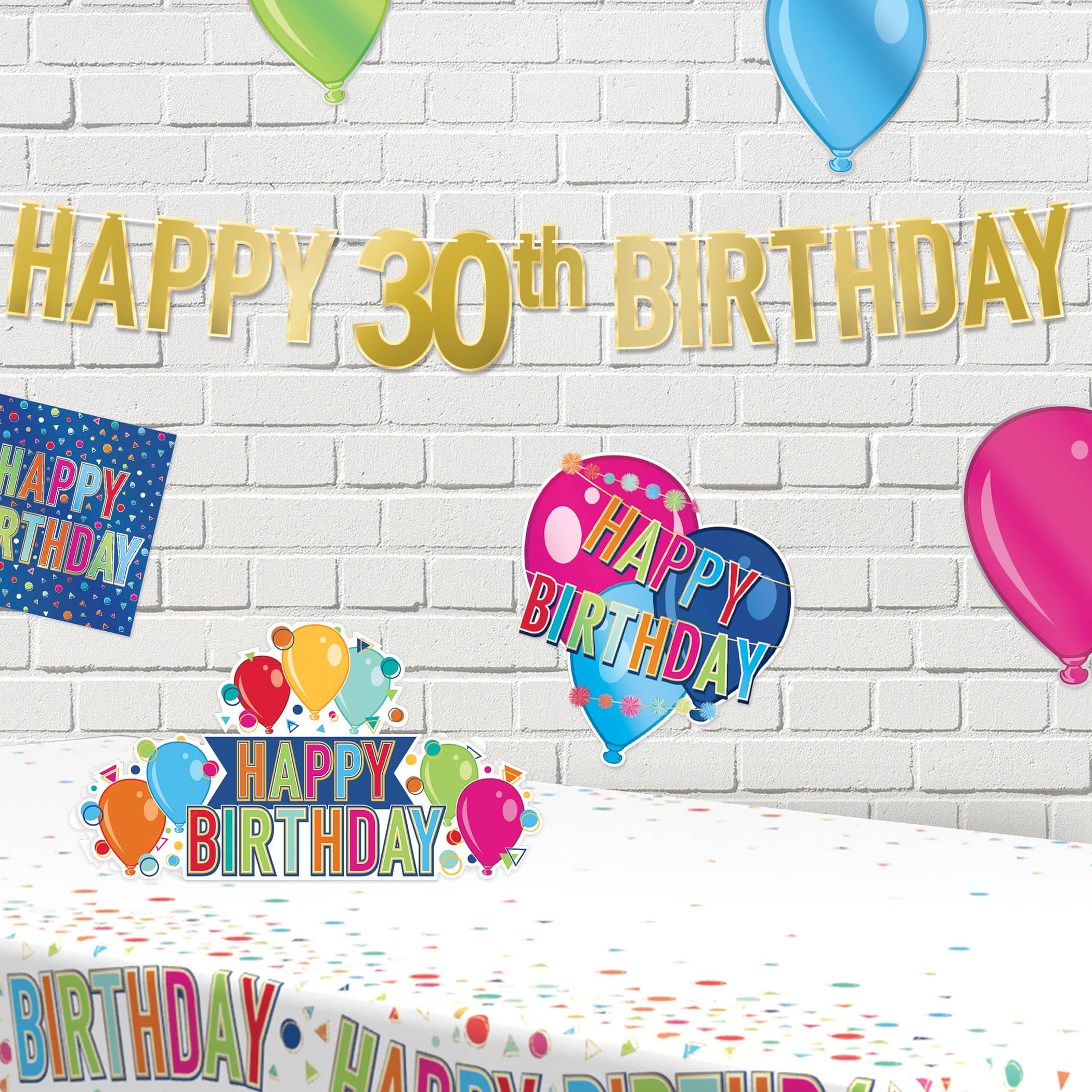 Beistle 7.75" x 5ft. Gold Foil Happy 30th Birthday Streamers, 2ct.