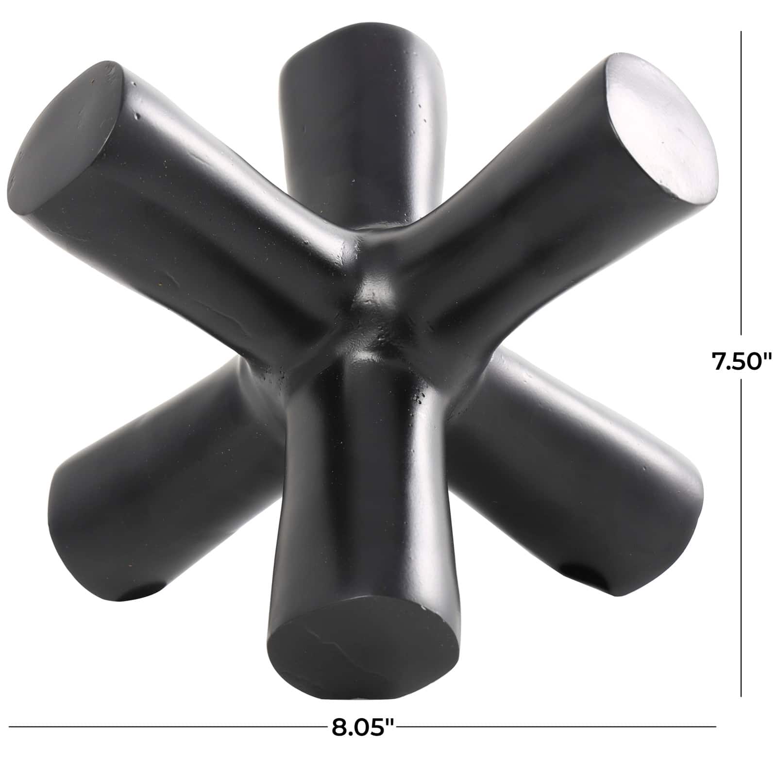 9" Black Aluminum Abstract Jack Sculpture