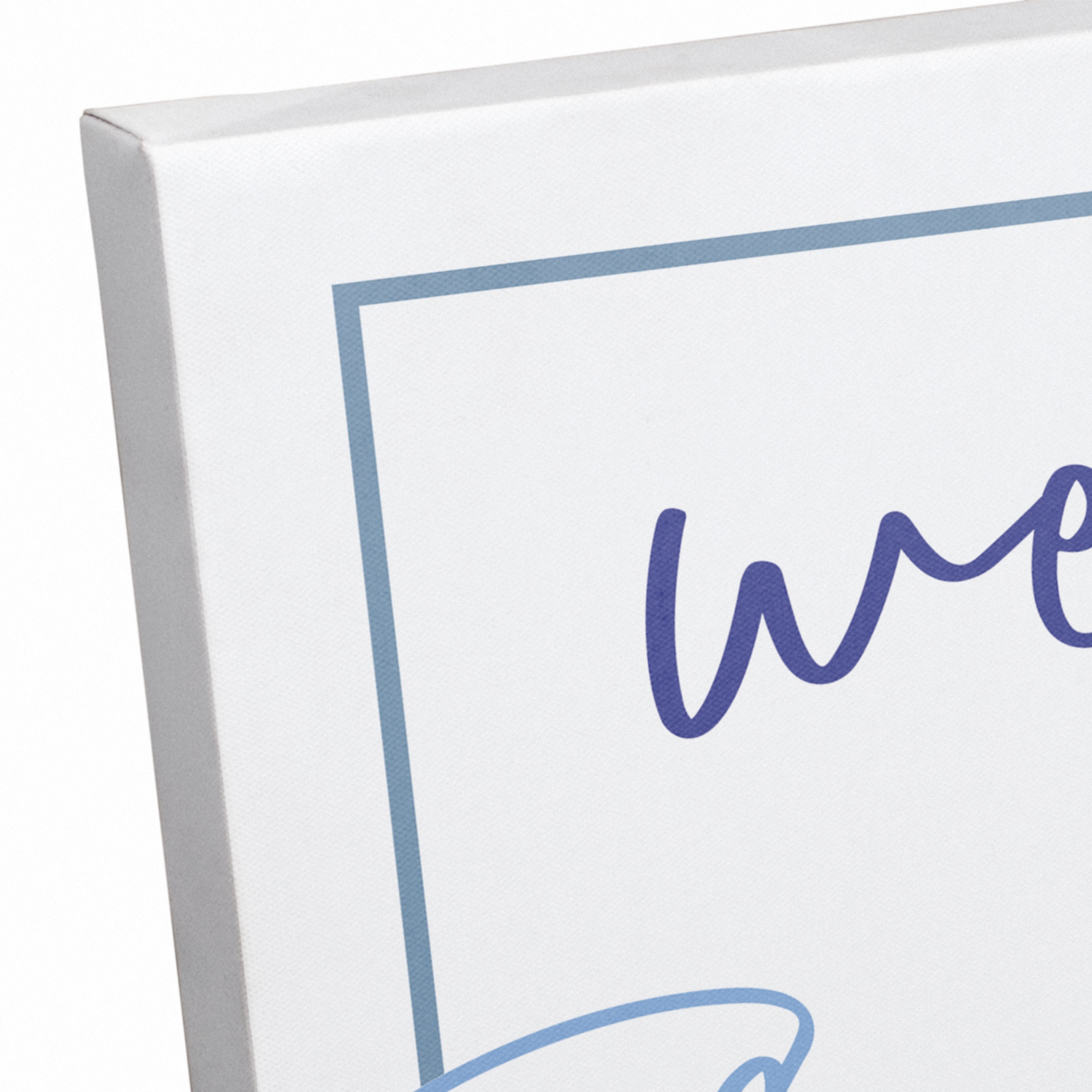 Blue & White Welcome Thanksgiving Table Canvas Wall Art