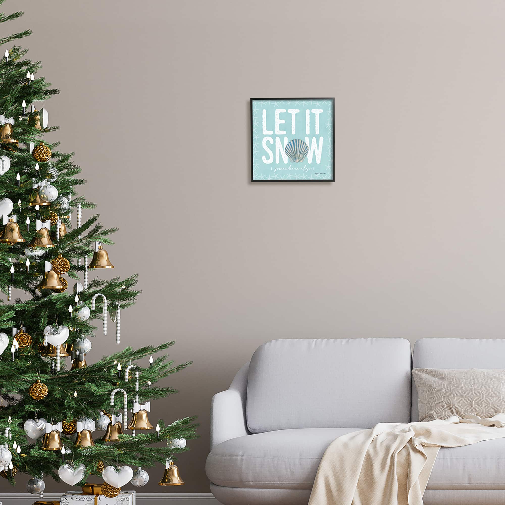 Stupell Industries Let It Snow Somewhere Else Holiday Framed Giclee Art