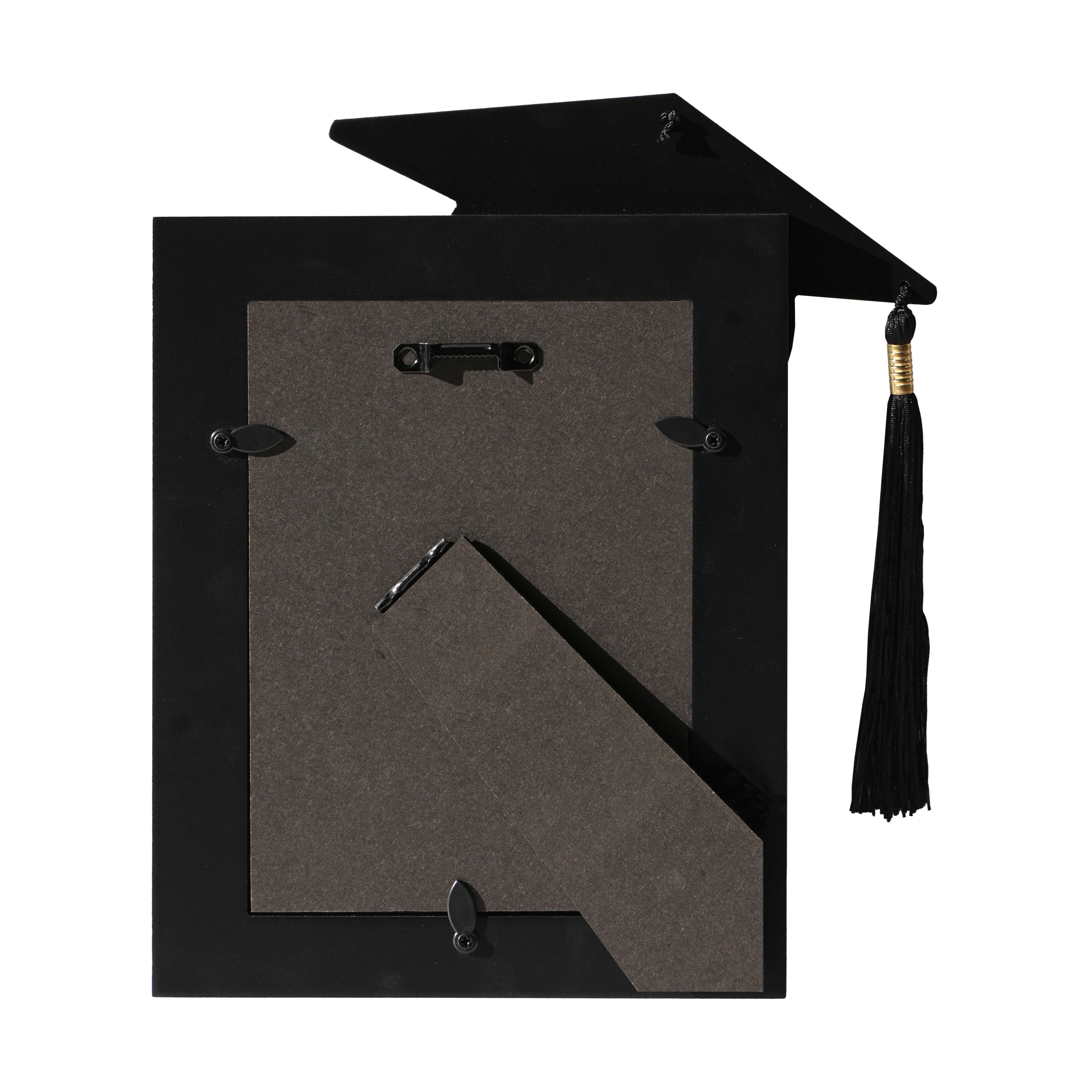 5" x 7" Black Customizable Tabletop Frame with Hat, Graduation by Ashland®