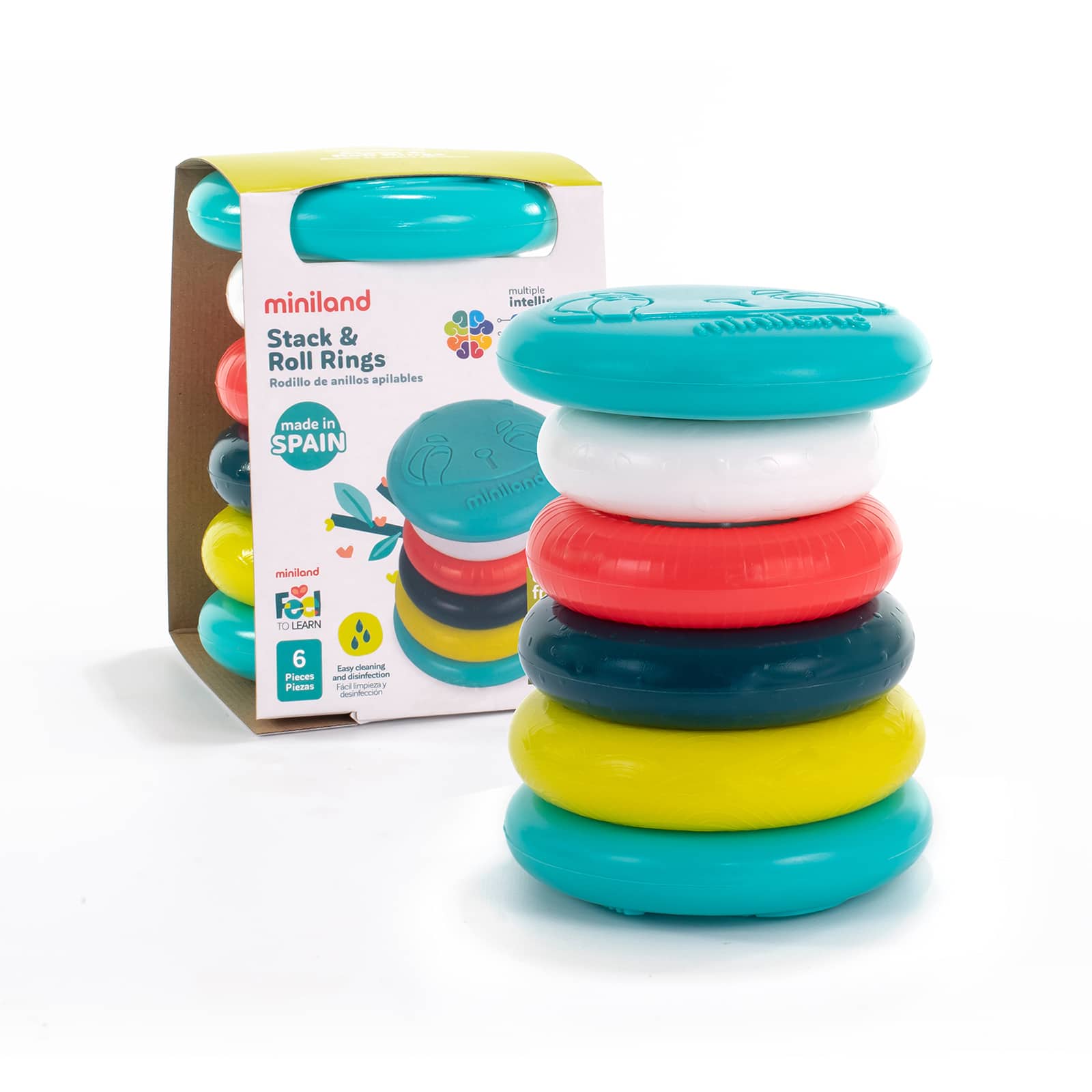 Miniland Feel to Learn Stack & Roll Rings Toy