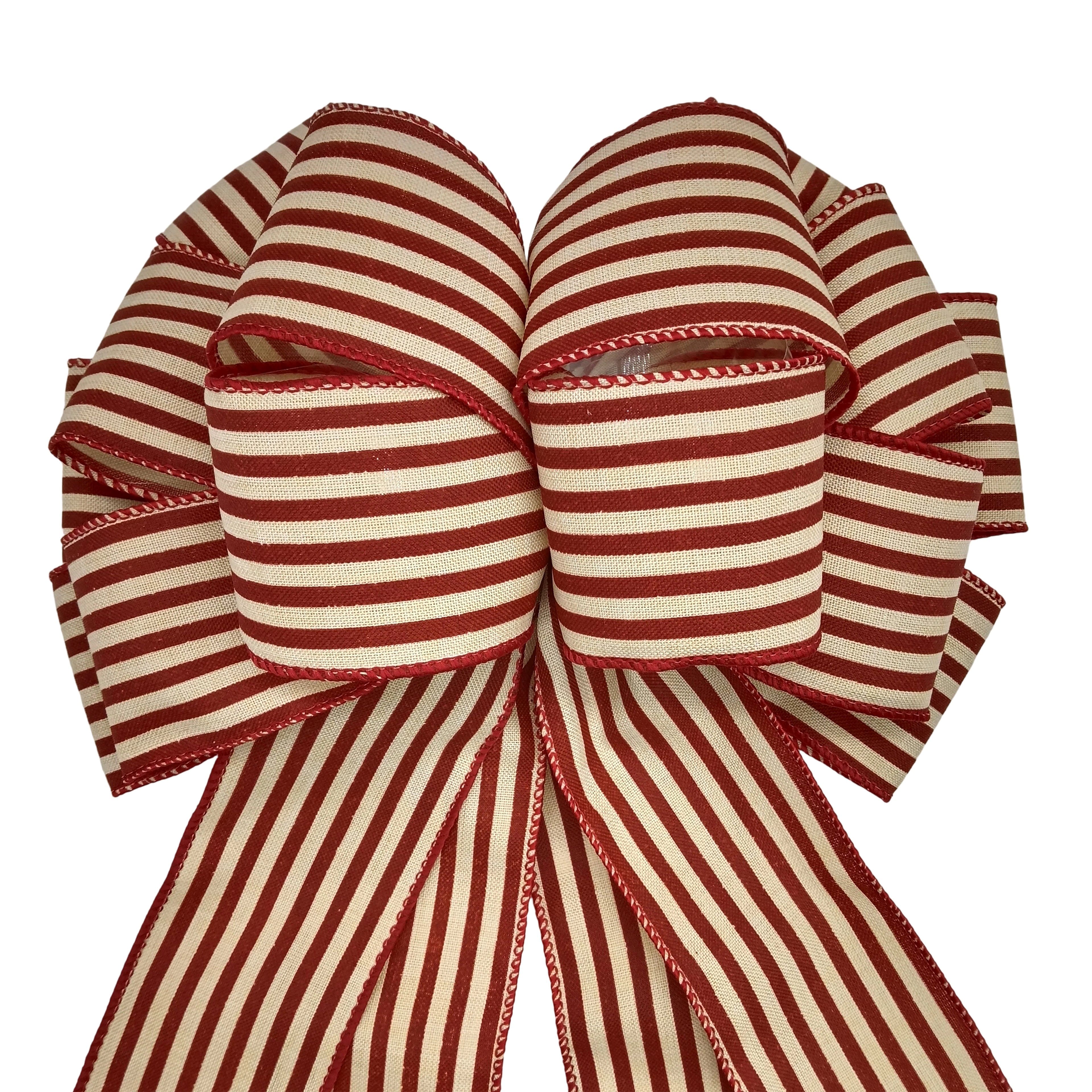 20" Red Stripes Tree Topper Bow by Celebrate It®