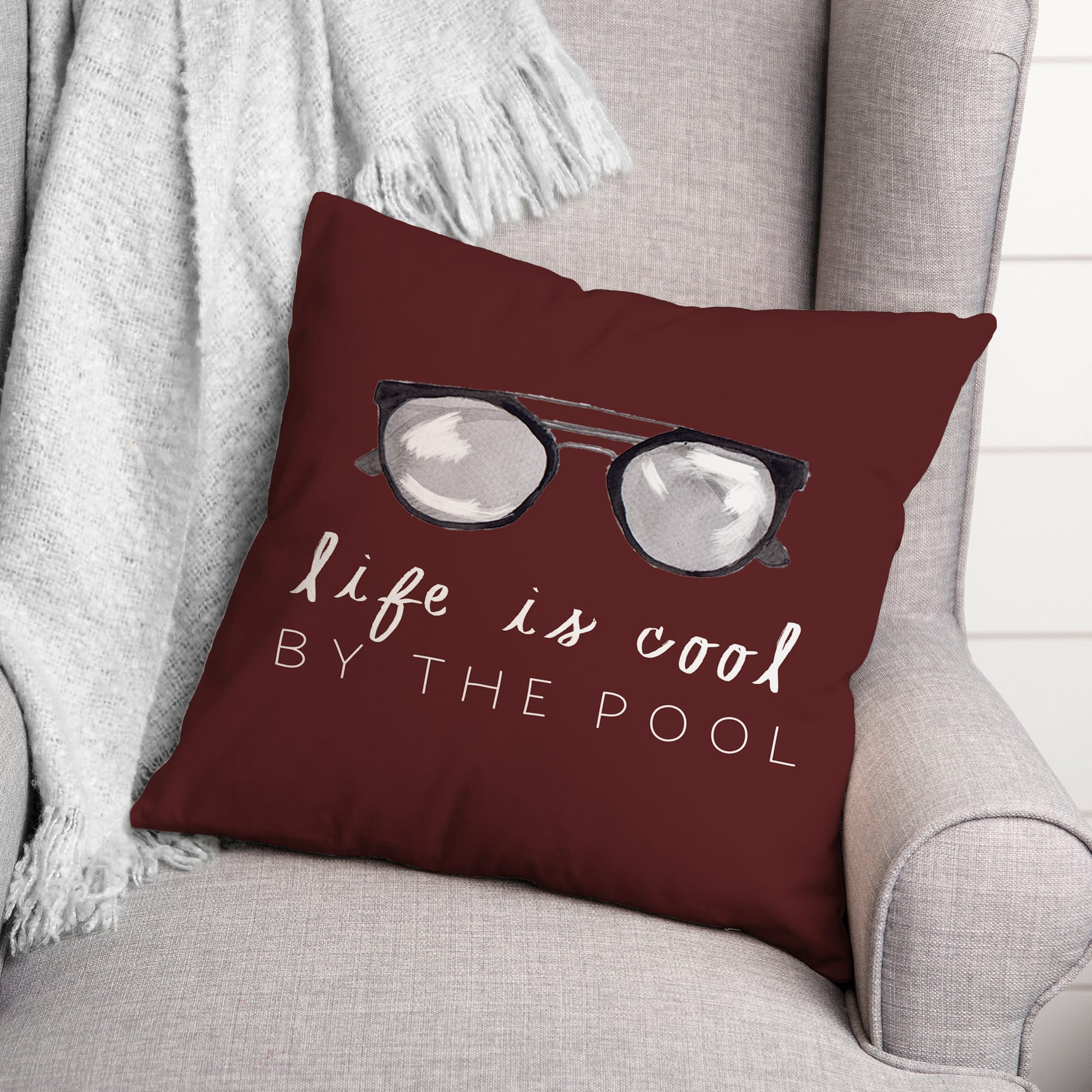 Life by the Pool Indoor/Outdoor Throw Pillow