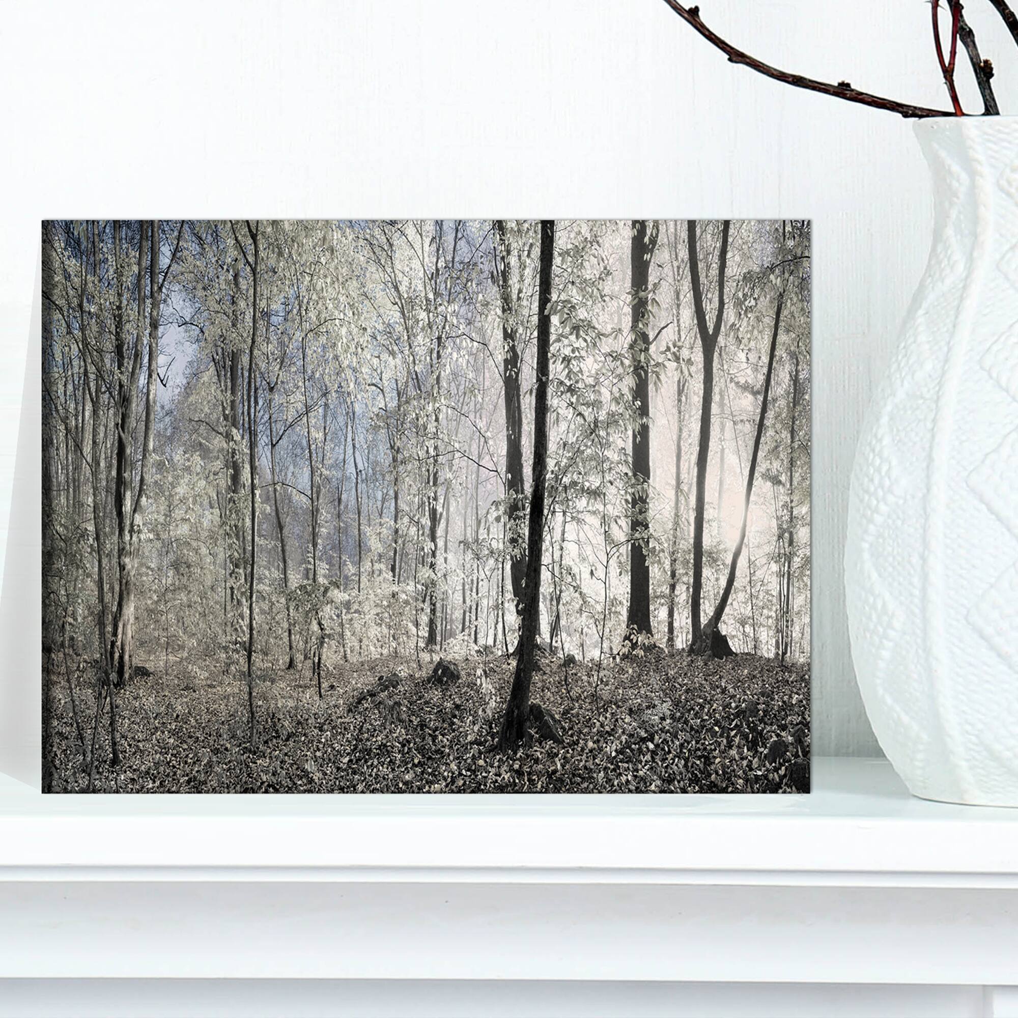 Designart - Dark Morning in Forest Panorama - Landscape Canvas Art Print
