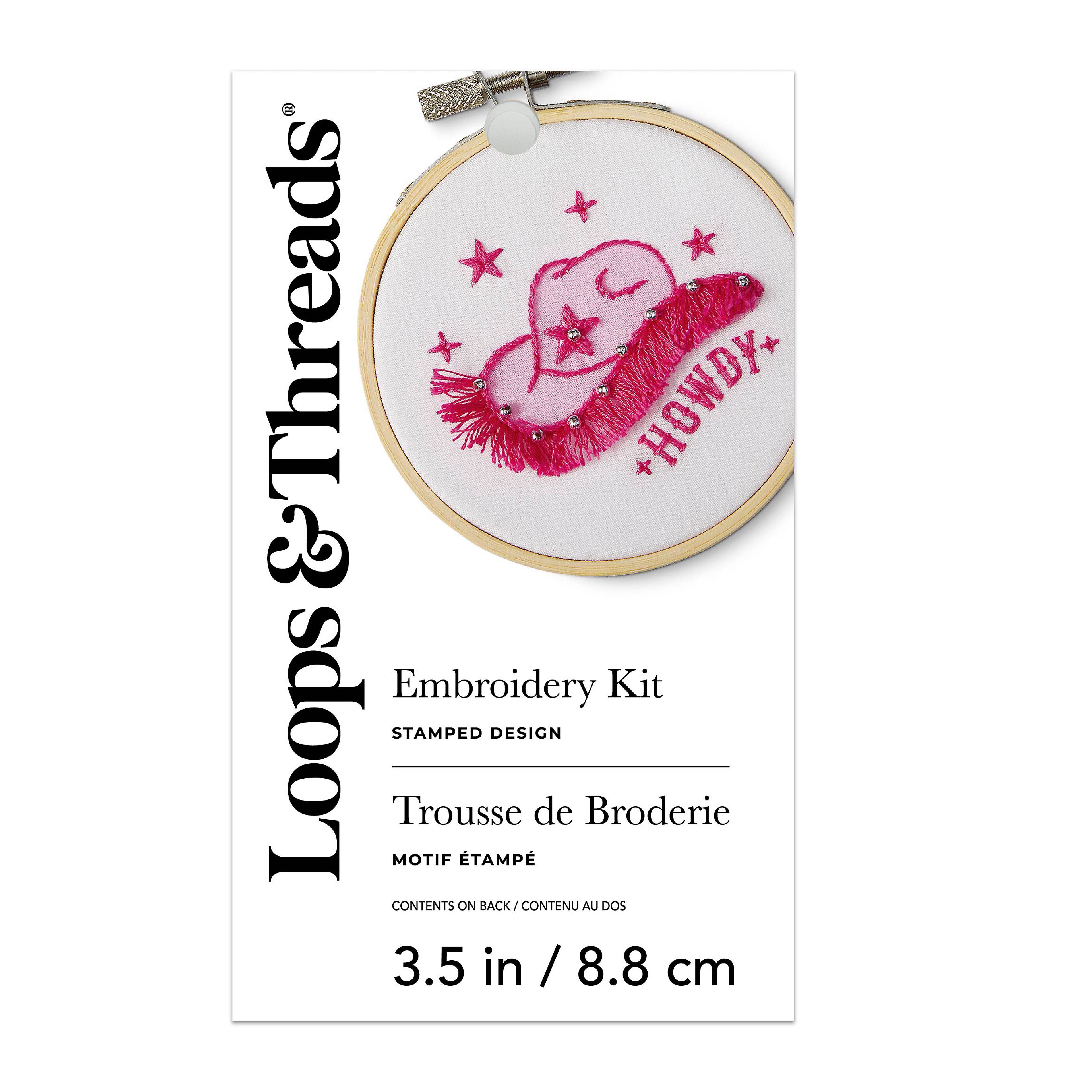 Trousse de broderie à motif de chapeau de cowboy de 8,8 cm Loops & Threads