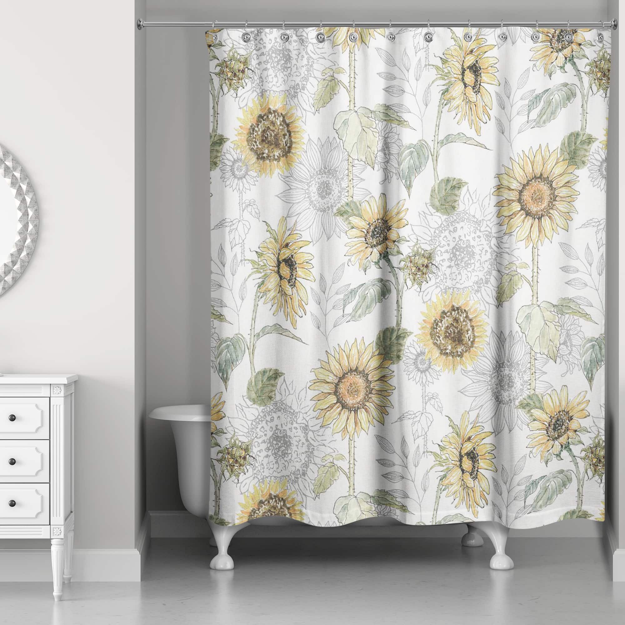 Sunflower Pattern Shower Curtain
