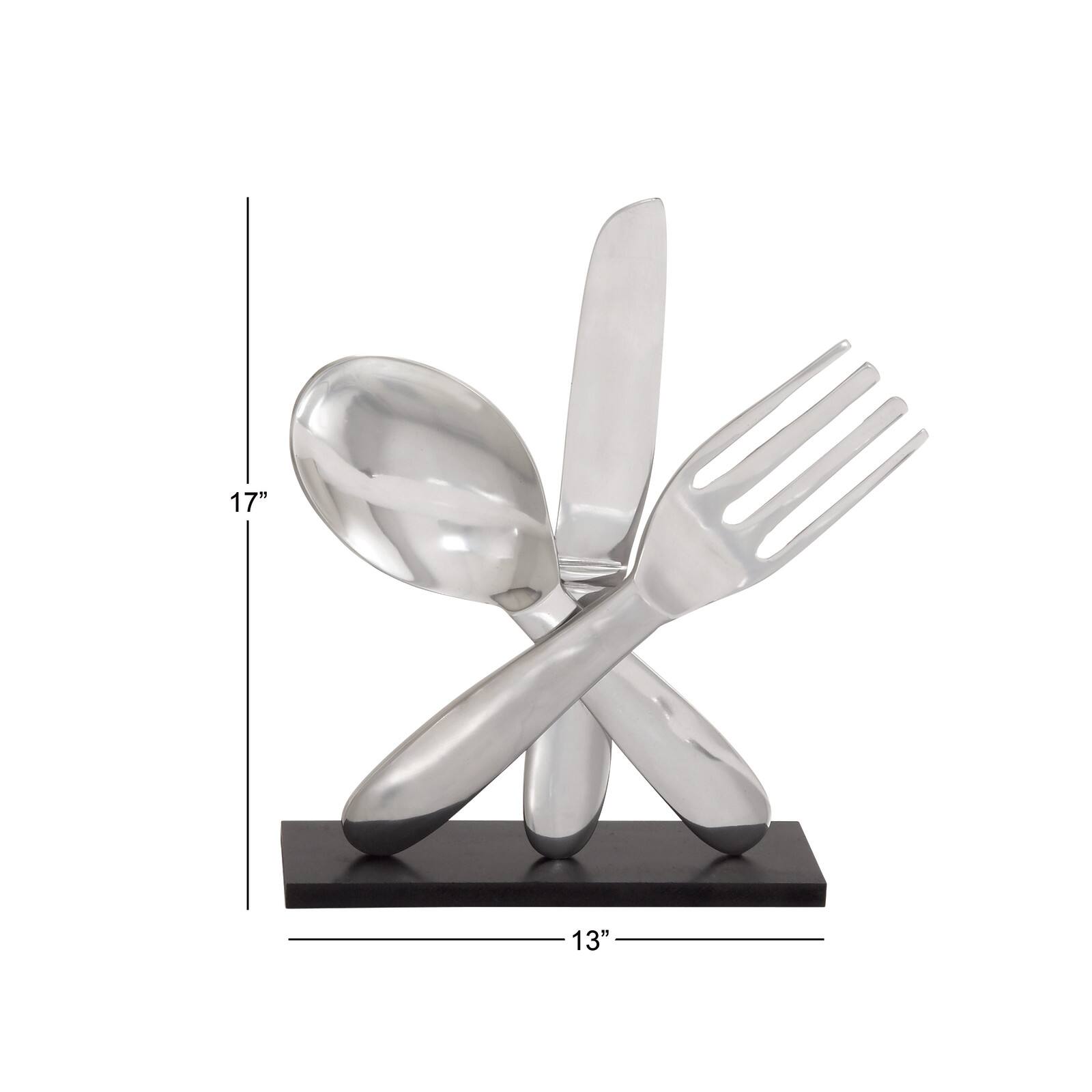 17" Silver Kitchen Utensil Sculpture