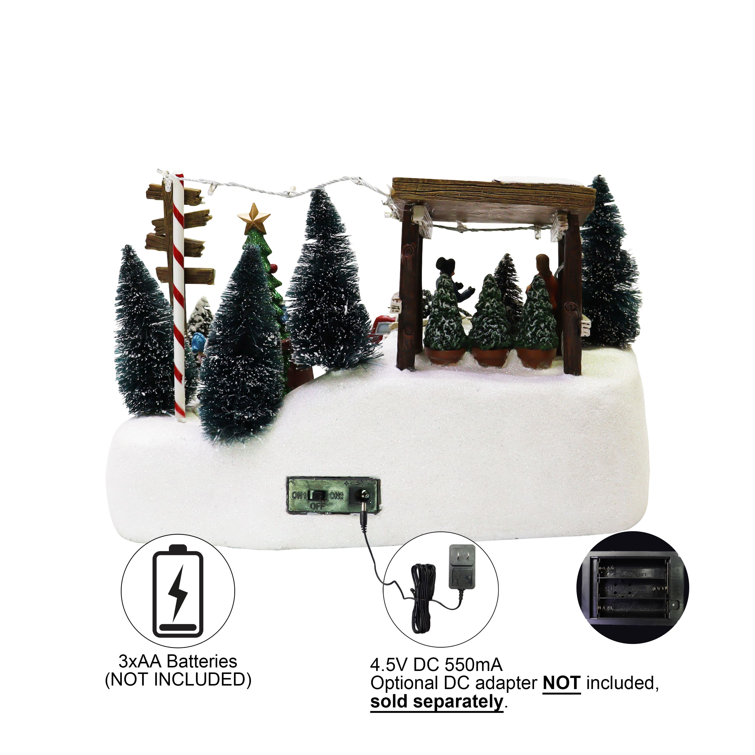 7" Tree Lot with LED Lights & Music