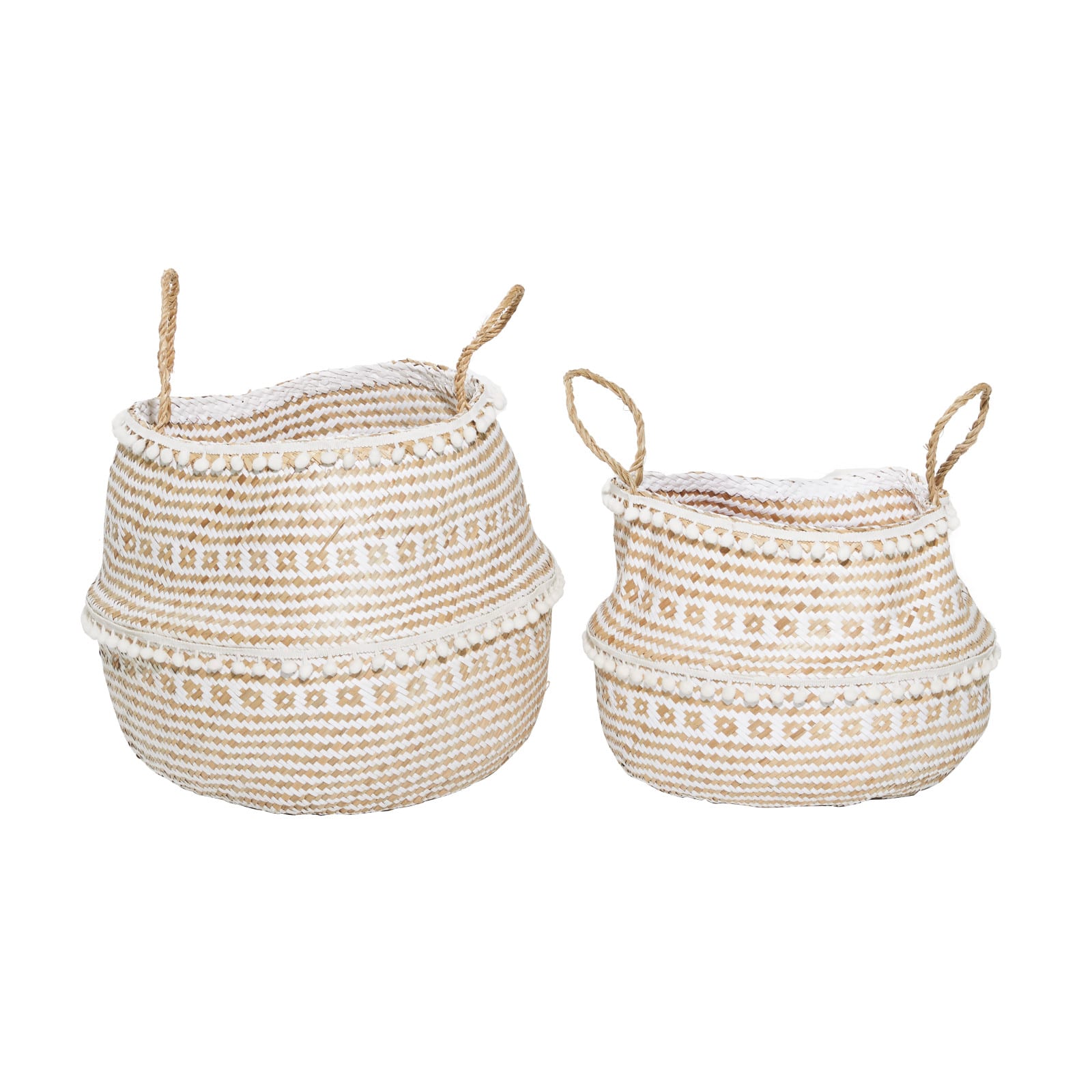 Brown Wood Natural Storage Basket Set