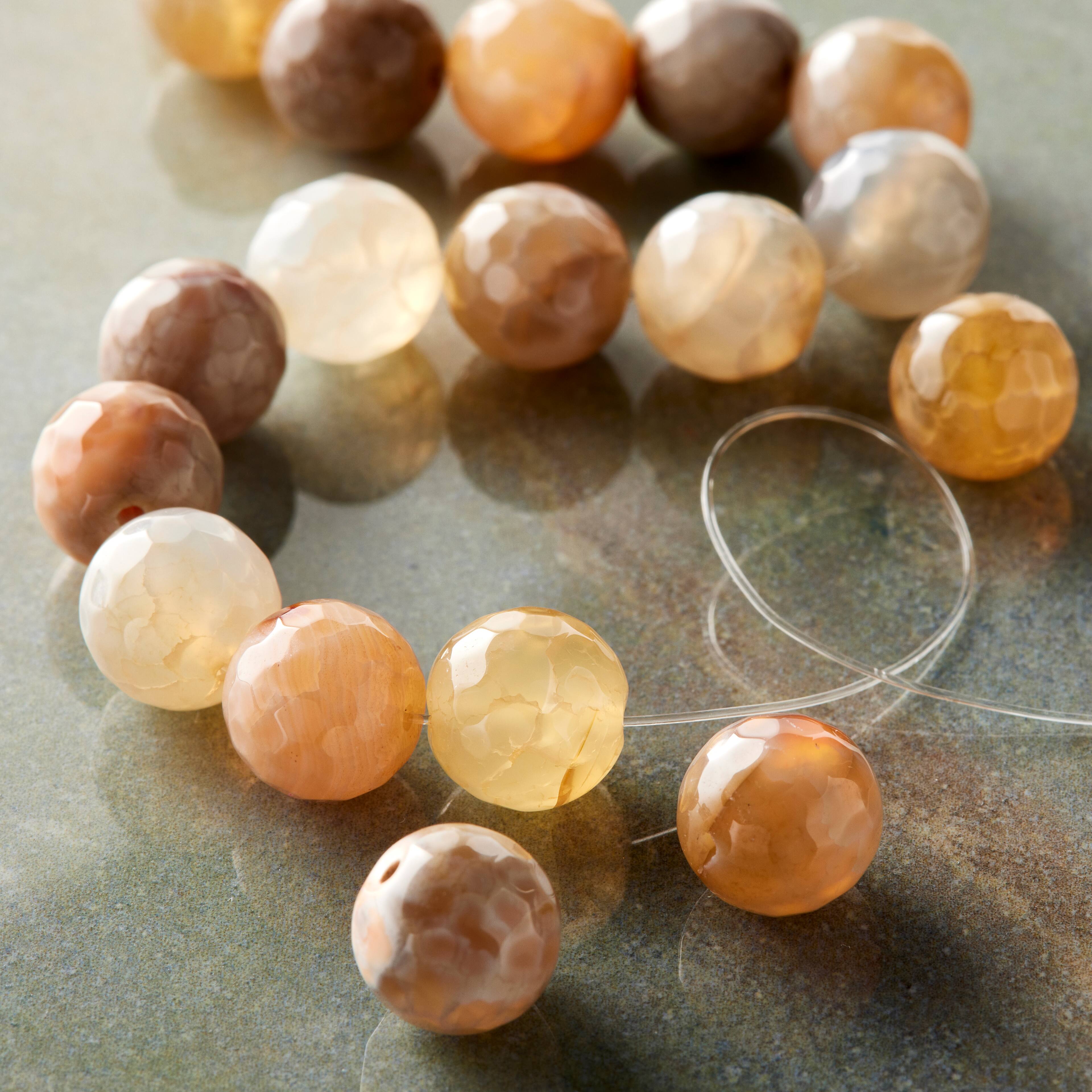 12 Pack: Neutral Mix Agate Round Beads, 10mm by Bead Landing™