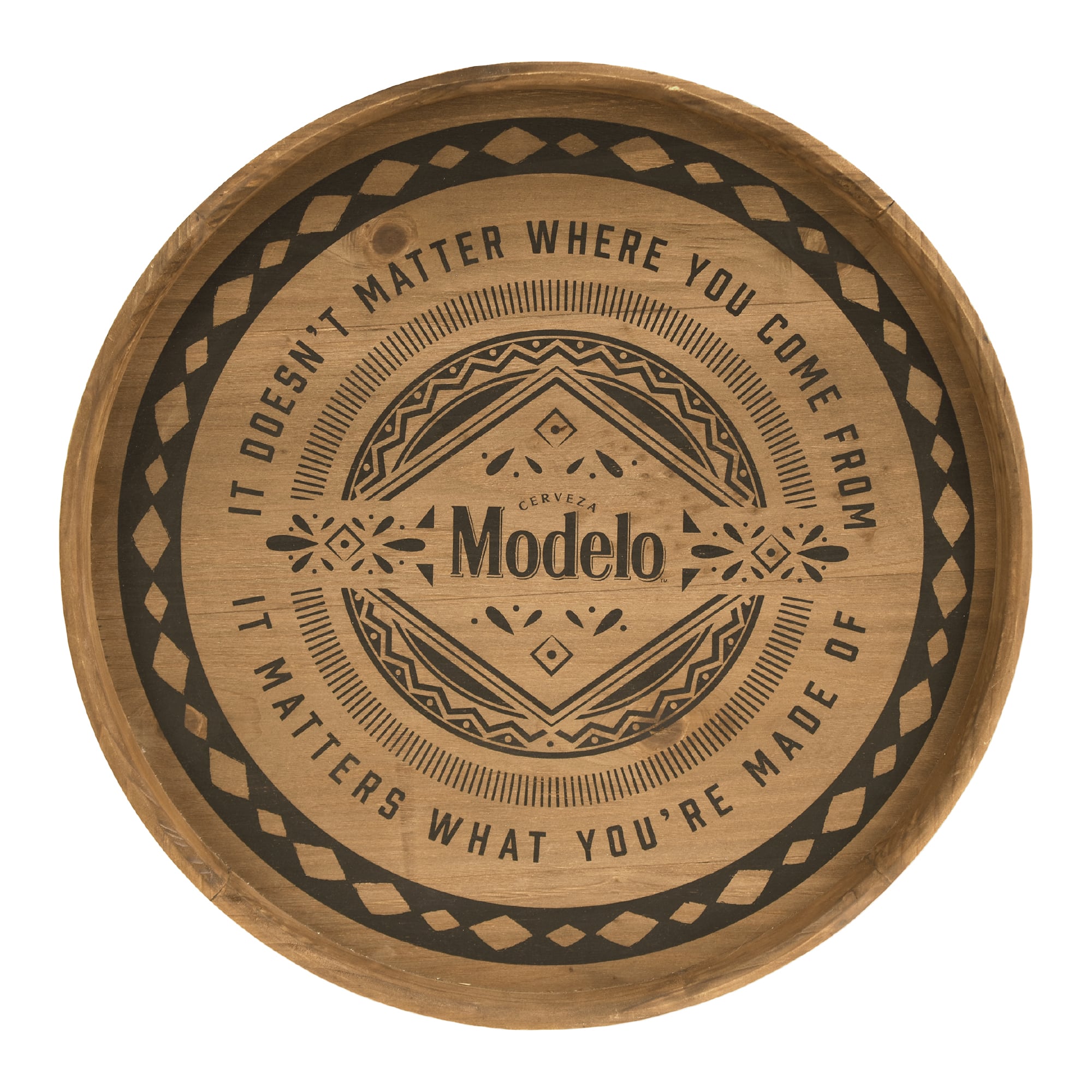 American Art Decor 18" Rustic Cerveza Barrel Wood Plaque Wall Décor