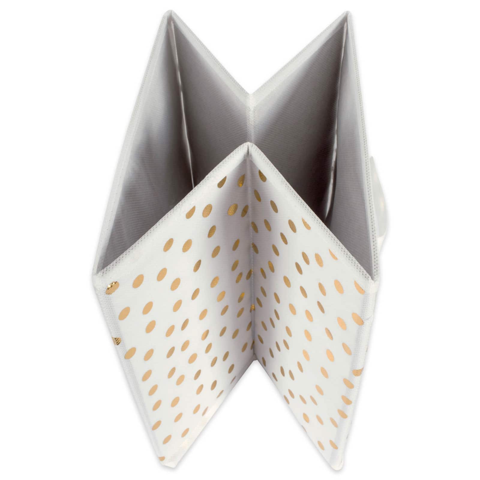 DII® 11" Nonwoven Polyester White & Gold Small Dots Storage Cube, 2ct.