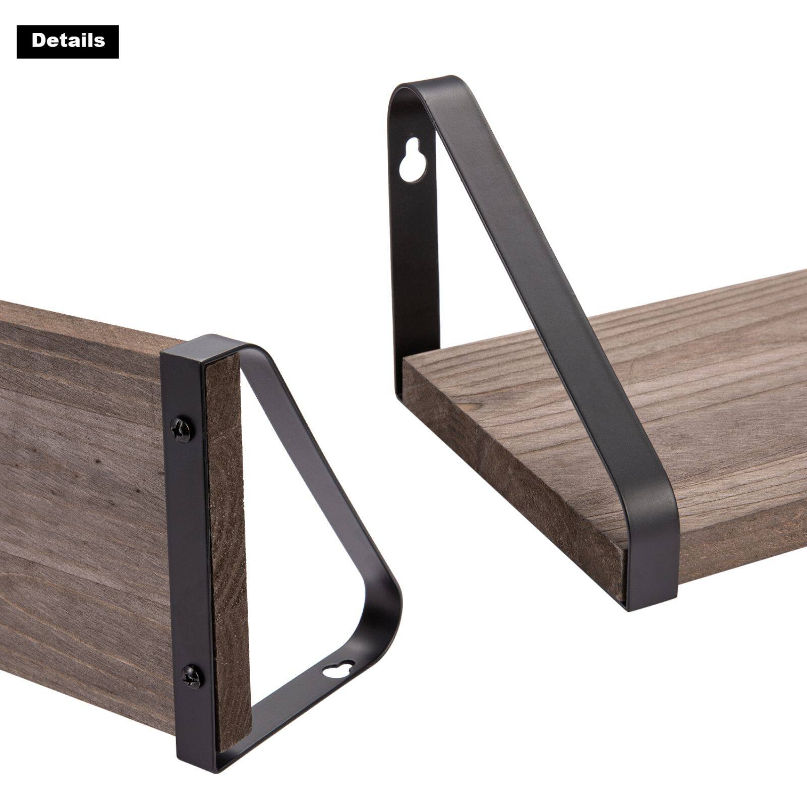 Rustic Wood Floating Wall Shelves Set