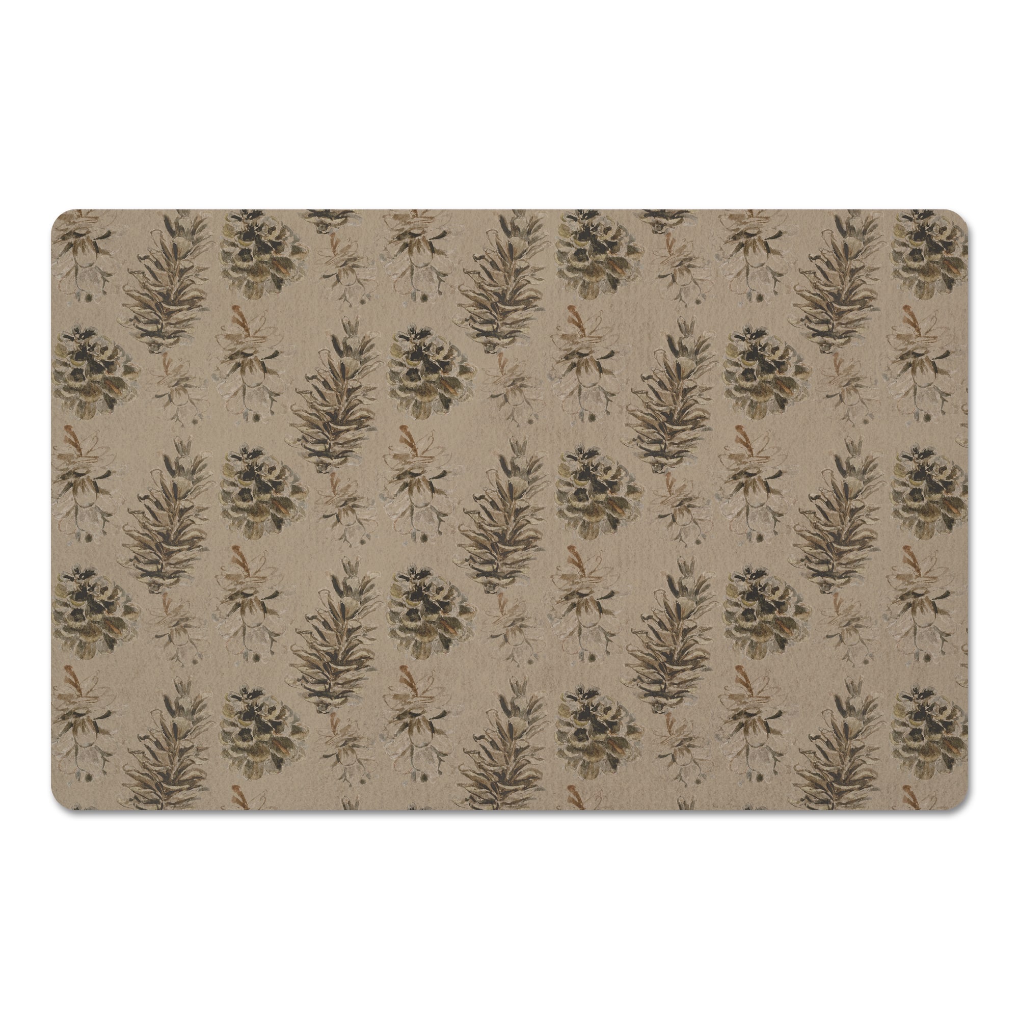 Pinecones on Brown Floor Mat