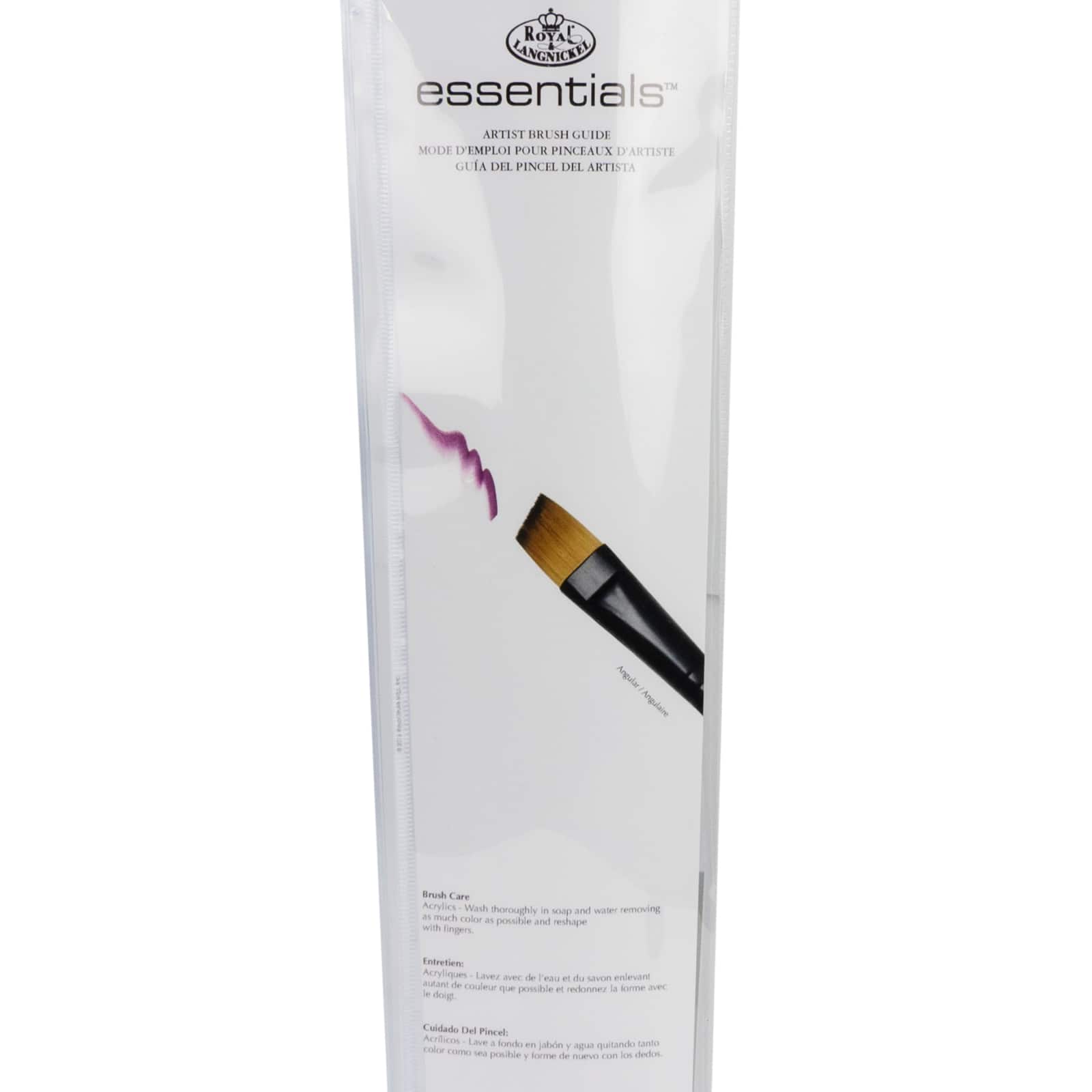 Royal & Langnickel® Essentials™ Acrylic Gold Taklon 5 Piece Angular Brush Set
