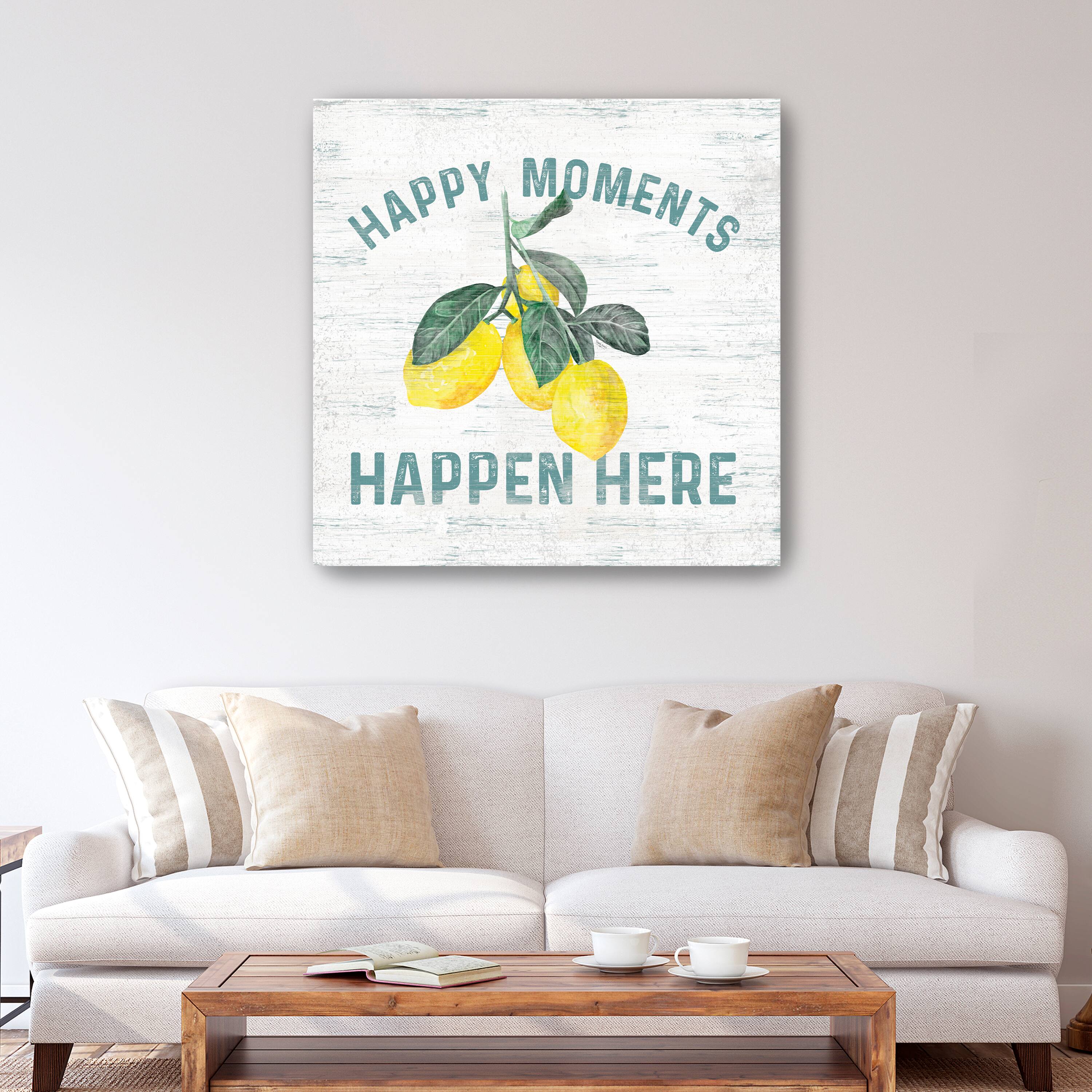 Happy Thoughts VII On White Canvas Giclee