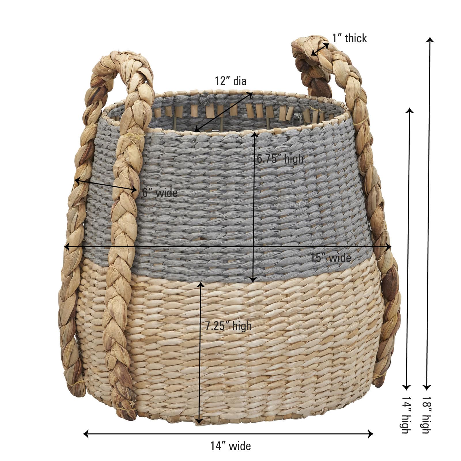 Household Essentials Cattail & Paper Terra Basket