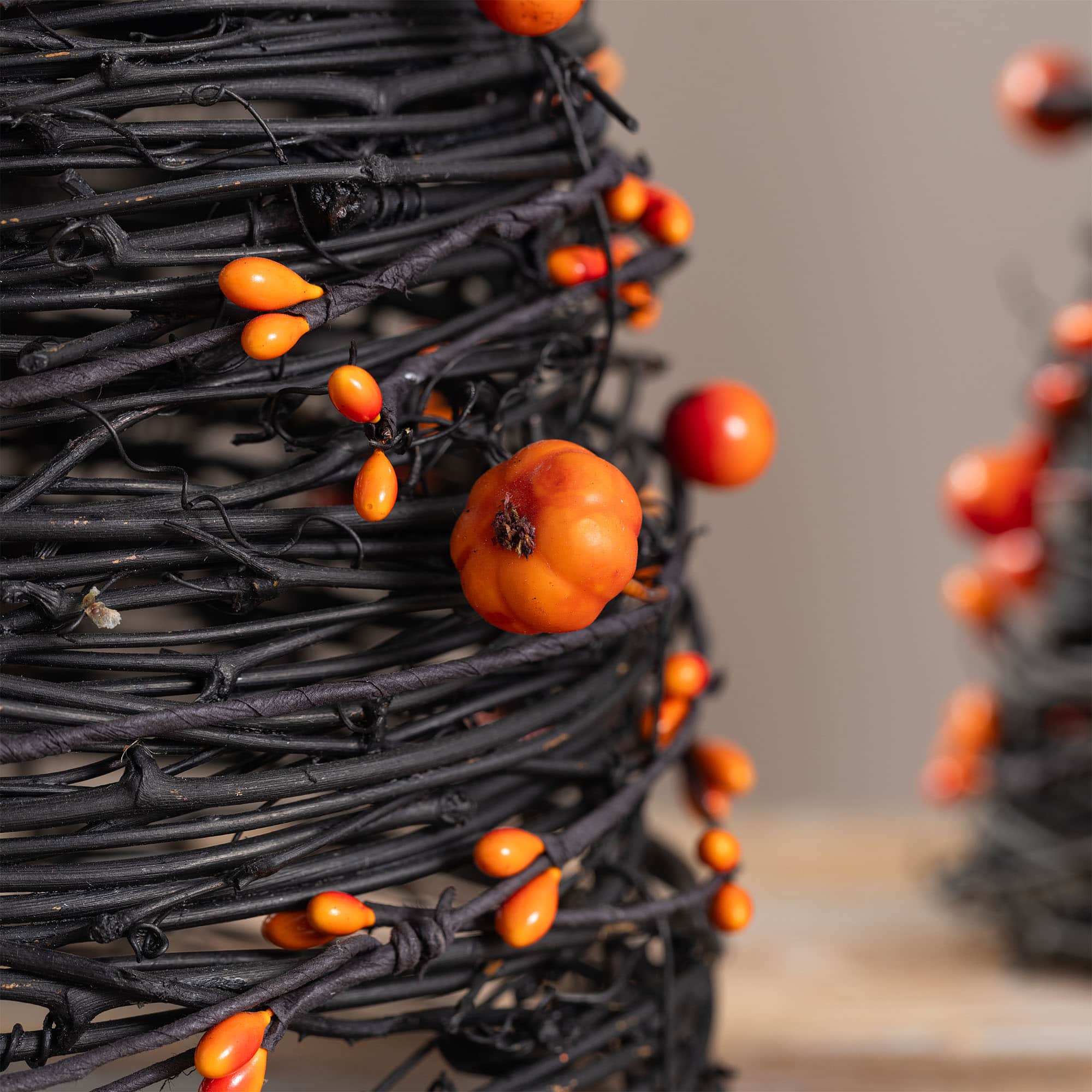 Glitzhome® Halloween Eucalyptus with Bats Pumpkin Cone Tree, Set of 2