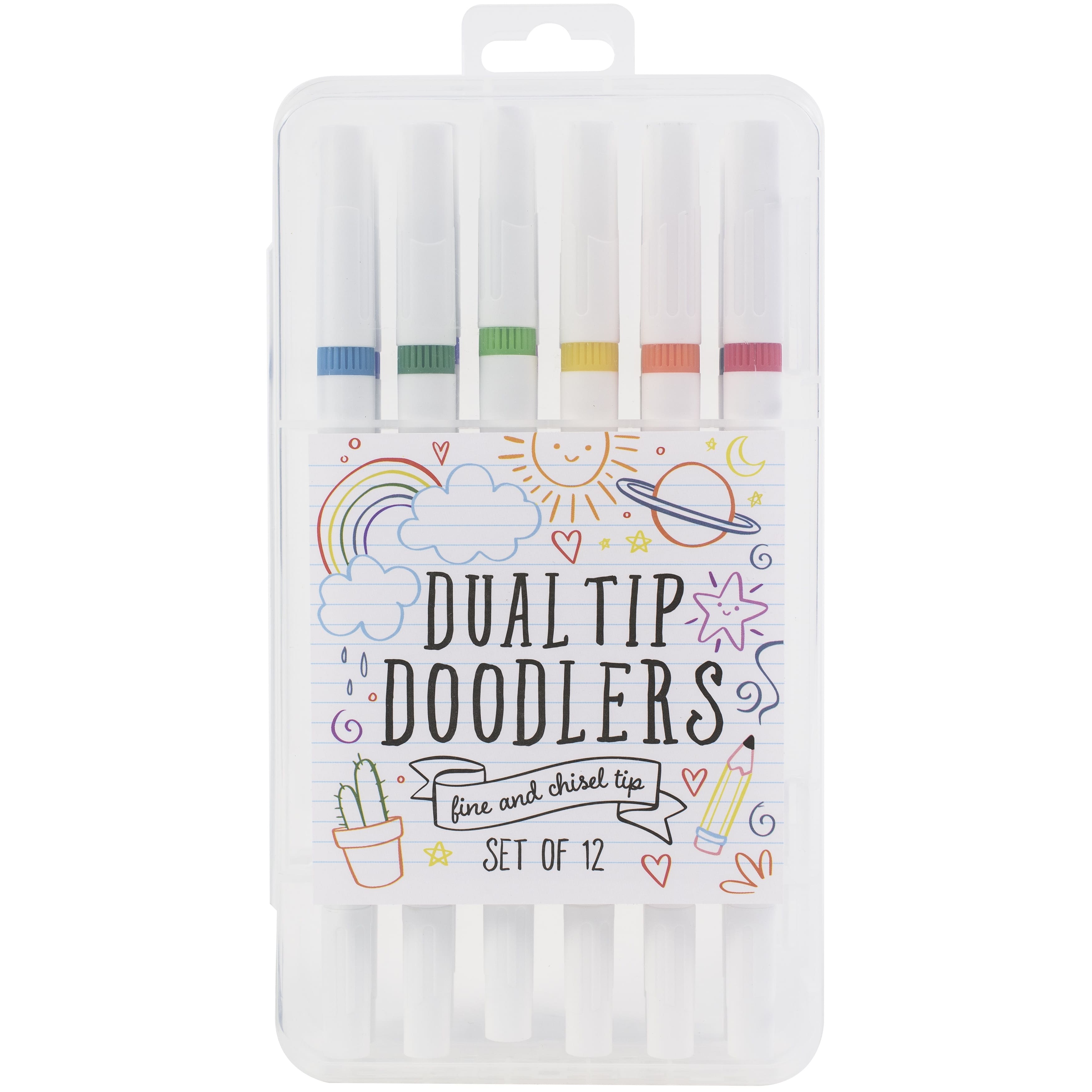 Dual-Tip Doodlers 12 Color Fine & Chisel Tip Marker Set