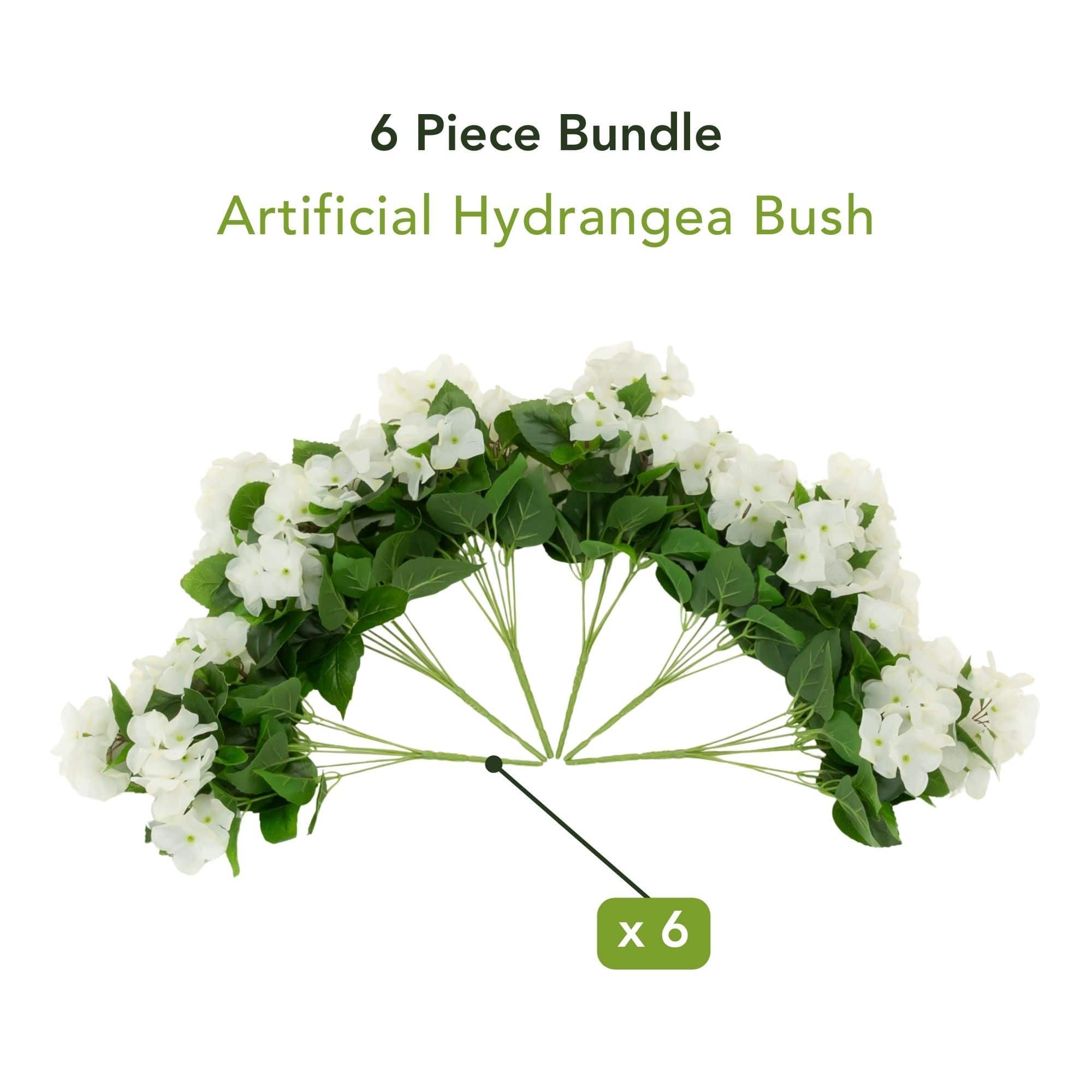 14" UV Resistant Artificial Hydrangea Bushes, 6ct.