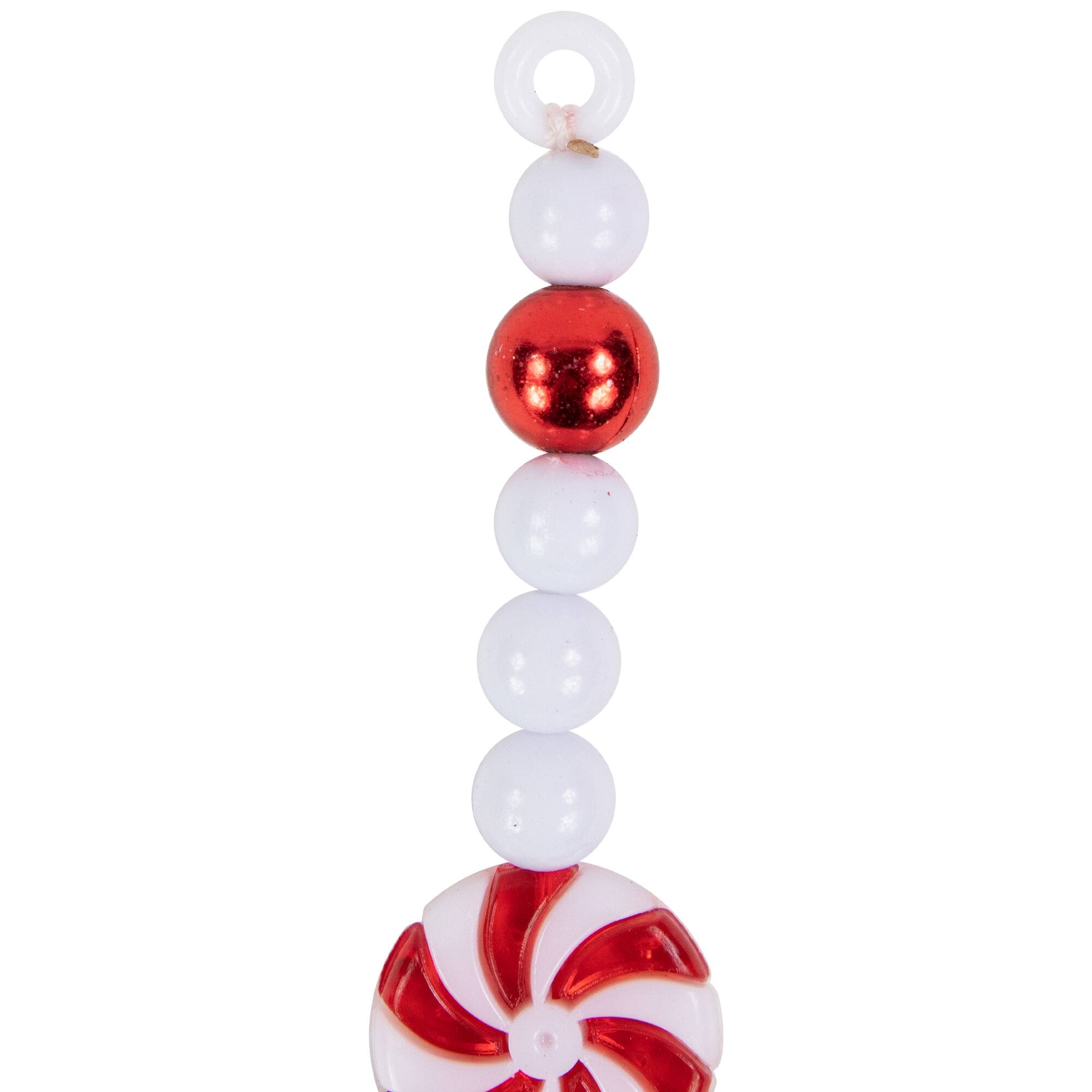 9ft. Shatterproof Red & White Peppermint Beaded Garland