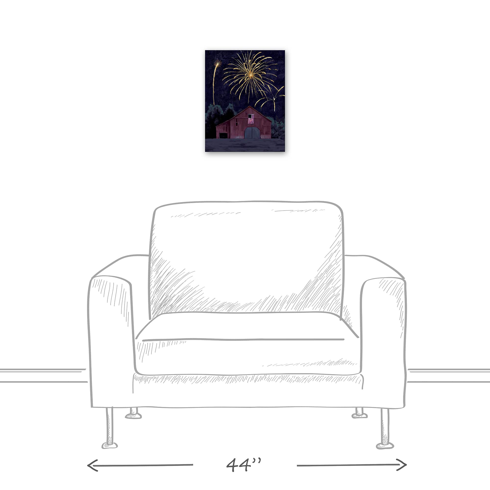 Farm Fireworks Canvas Wall Art