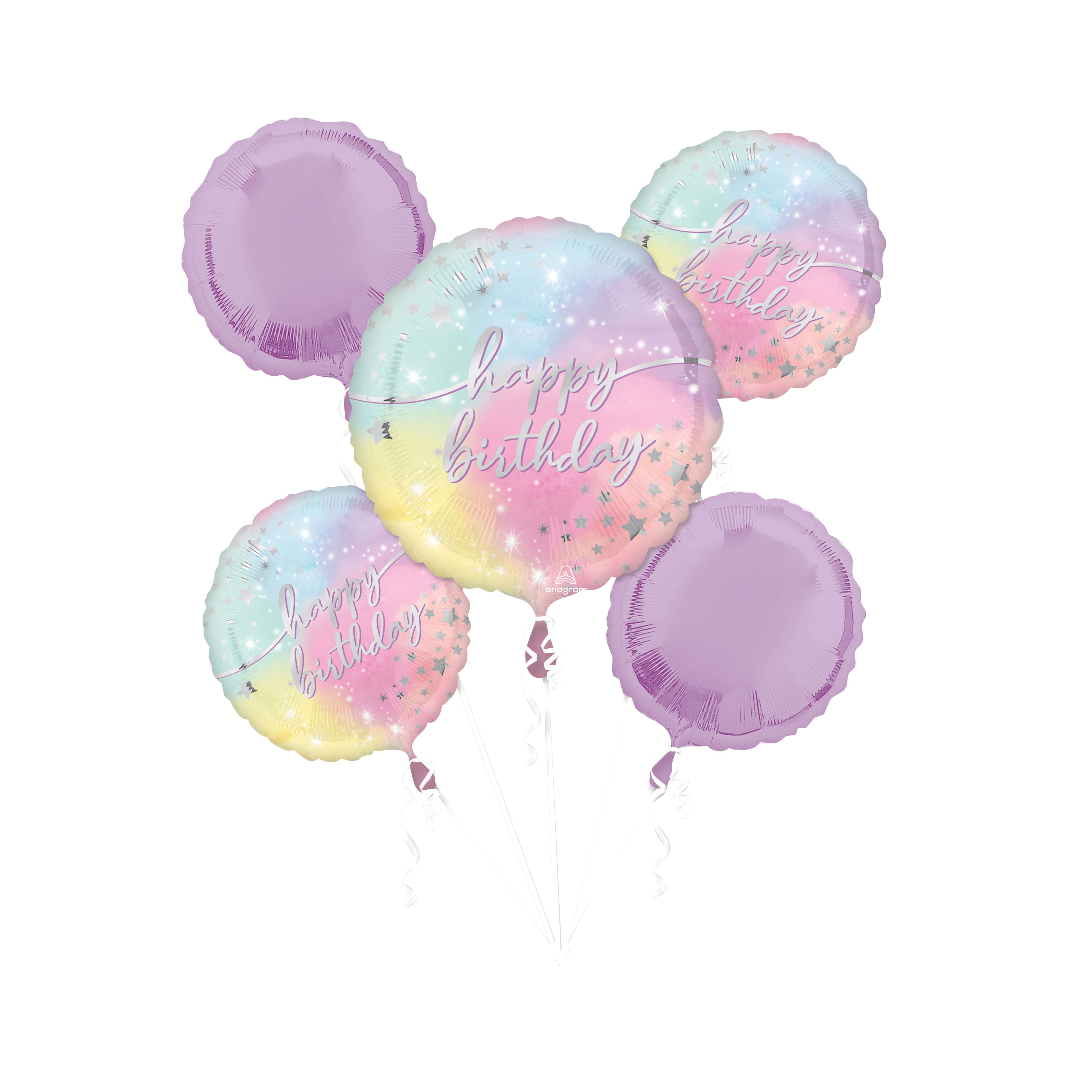 Bouquet de ballons d’anniversaire métallisés lumineux