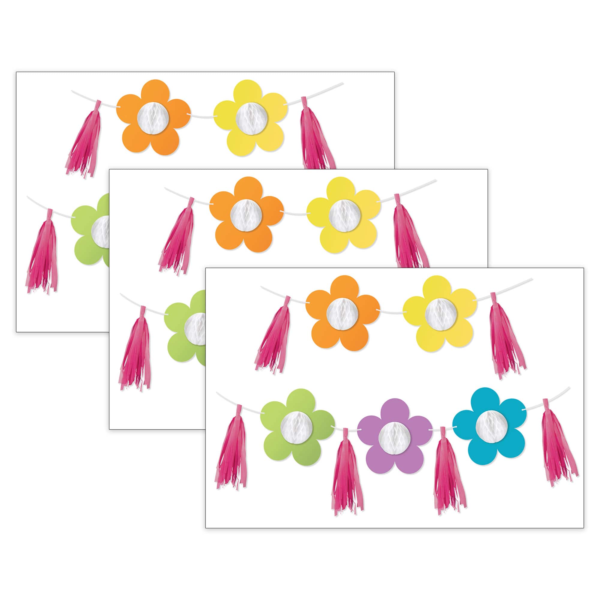 Carson Dellosa® Education Happily Ever Elementary Retro Remix Flowers and Tassels Accents Set, 3ct.