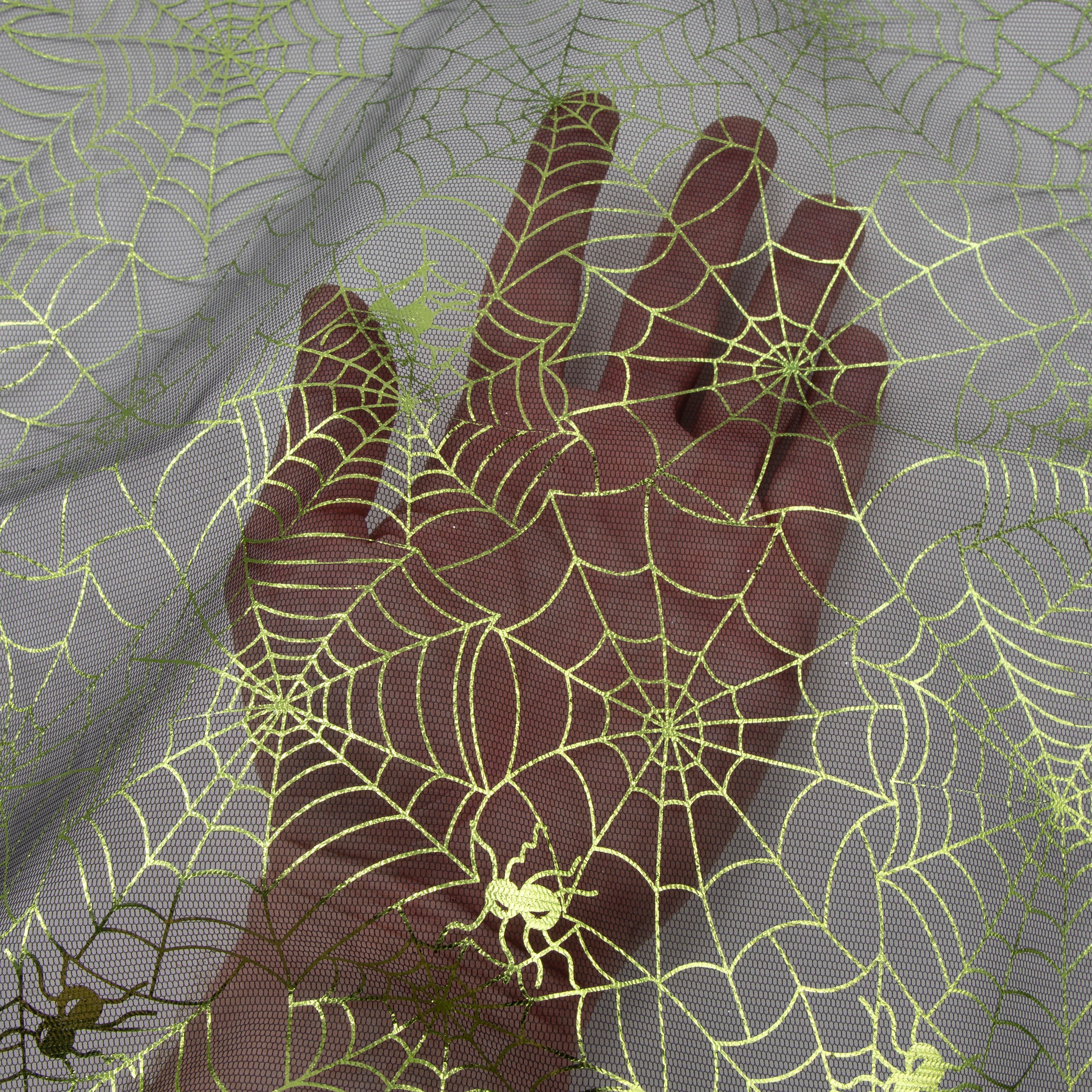 Wyla Black & Green Web Printed Mesh