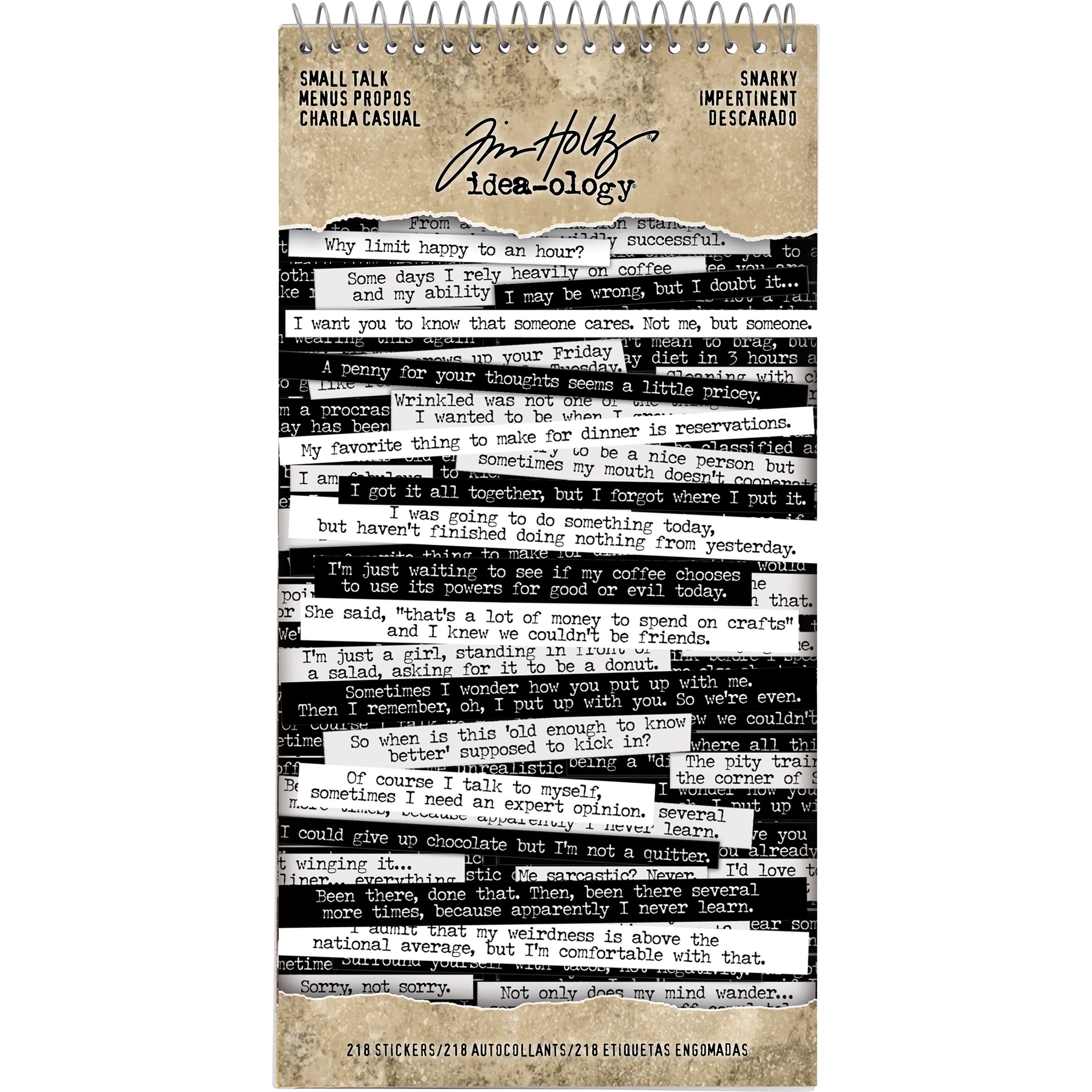 Idea-Ology Snarky Spiral Bound Sticker Book