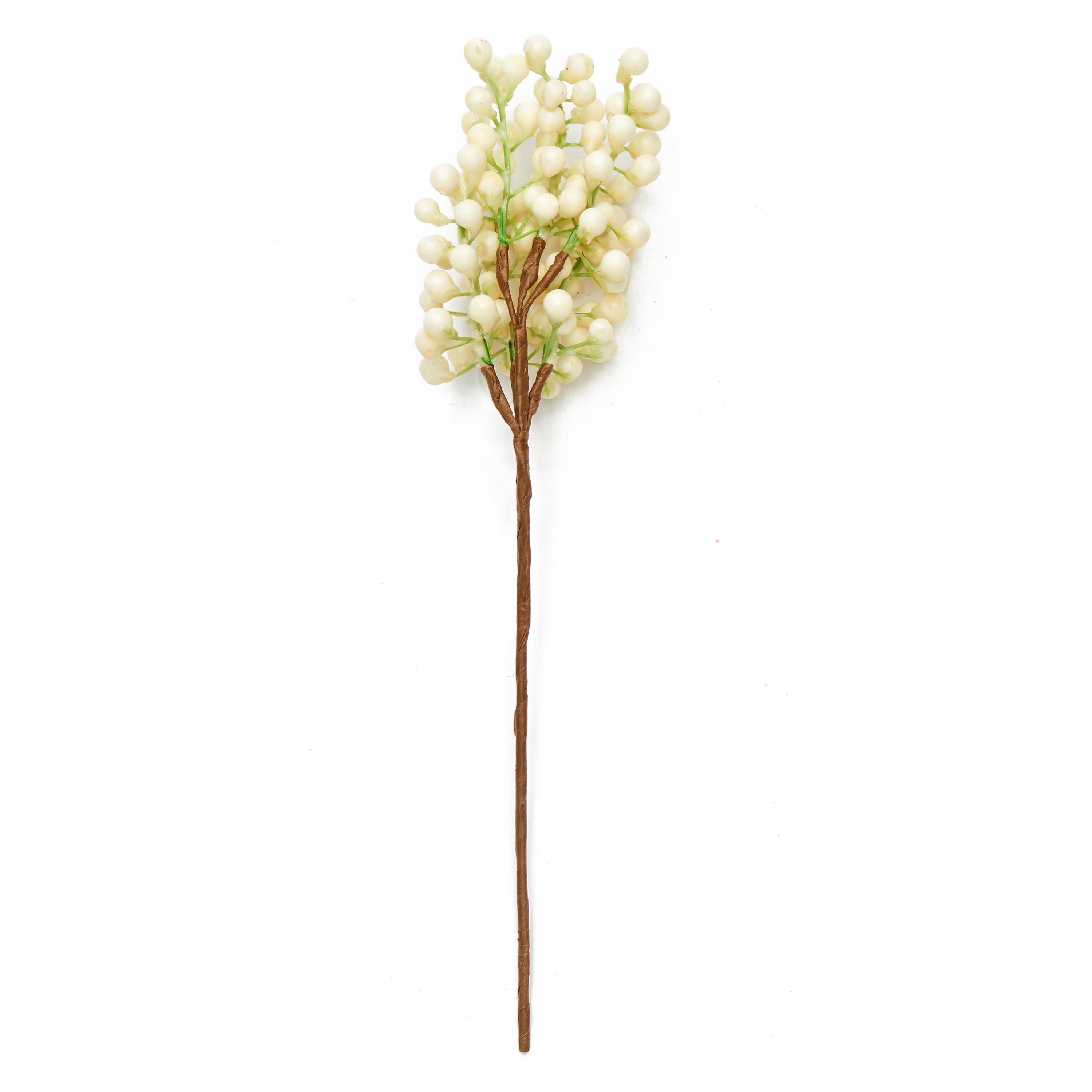 13" Christmas Weatherproof White Berry Pick, 3ct.