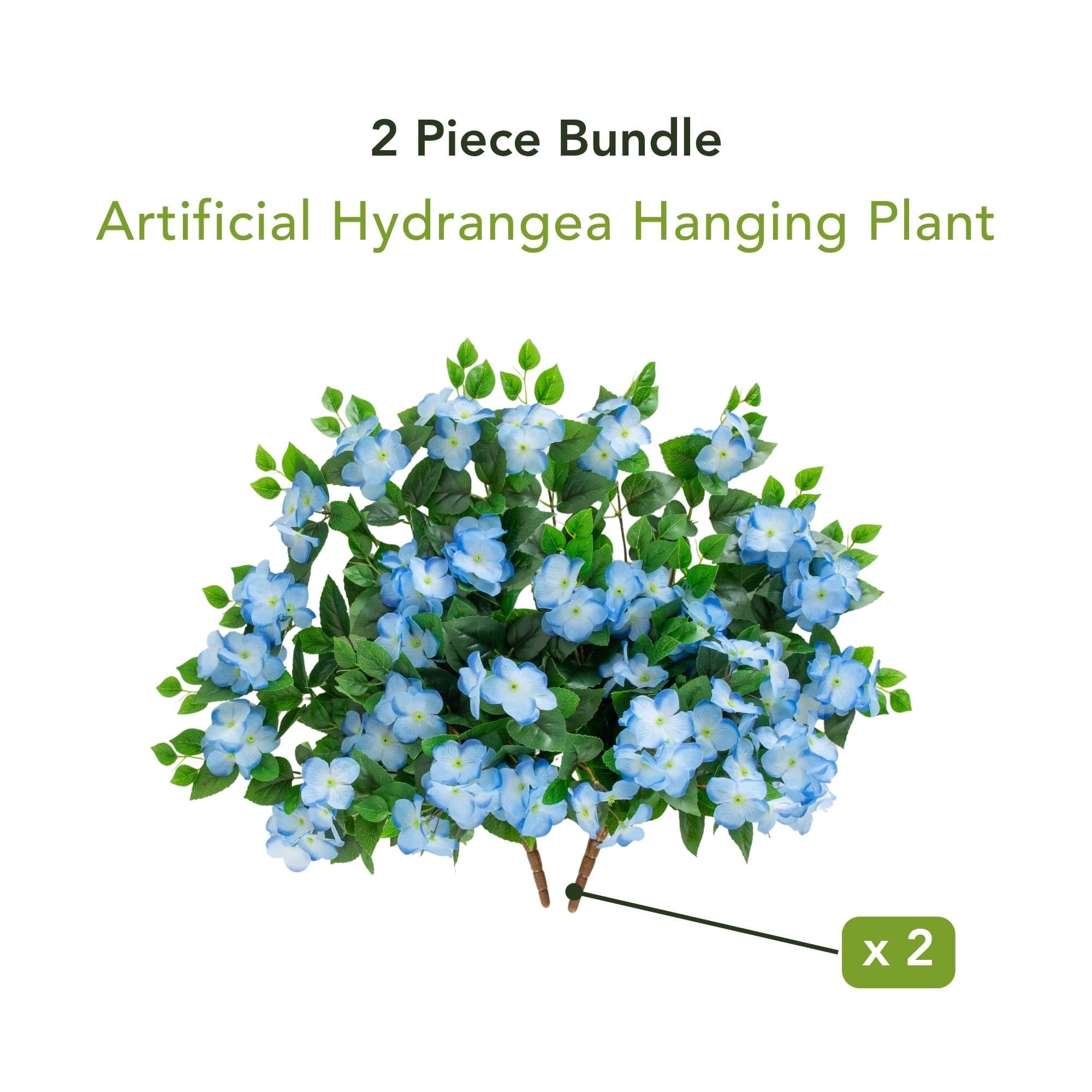 24" UV Resistant Artificial Hydrangea Hanging Plants