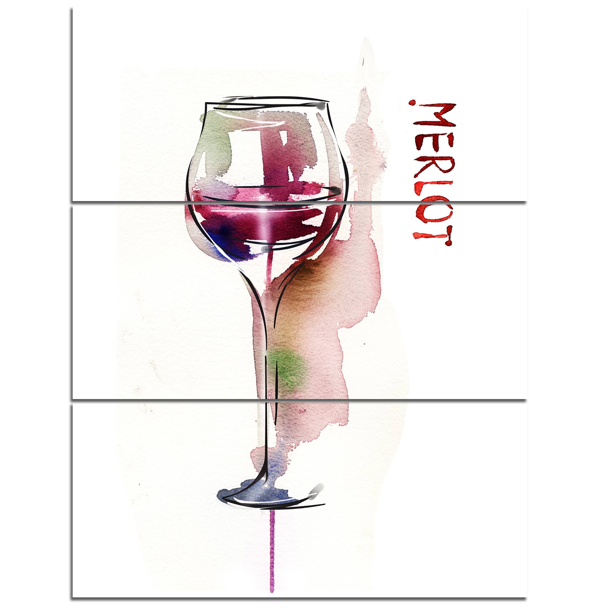 Designart - Red Wine - Contemporary Artwork