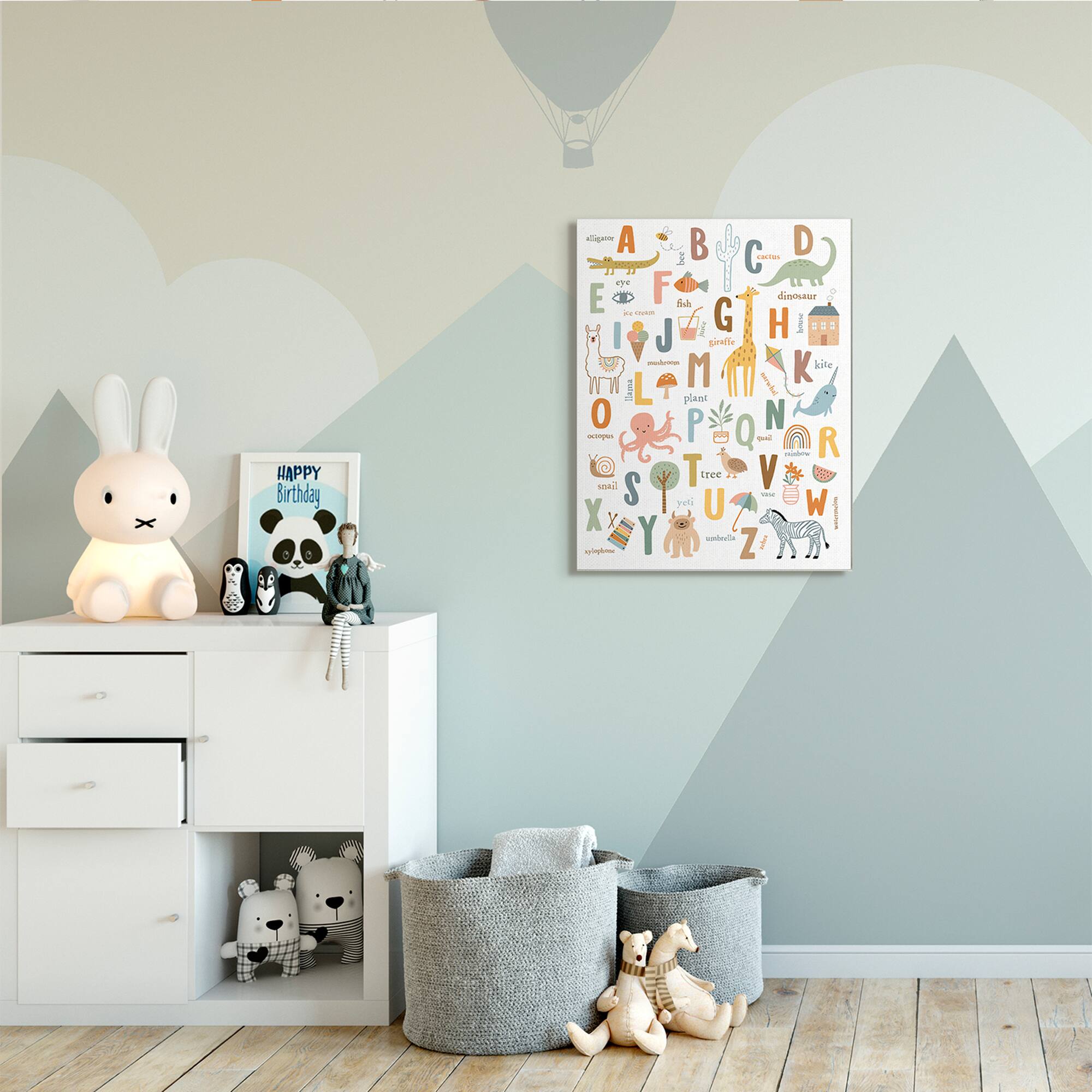 Stupell Industries Fun Educational ABC Chart Cute Animals Canvas Wall Art