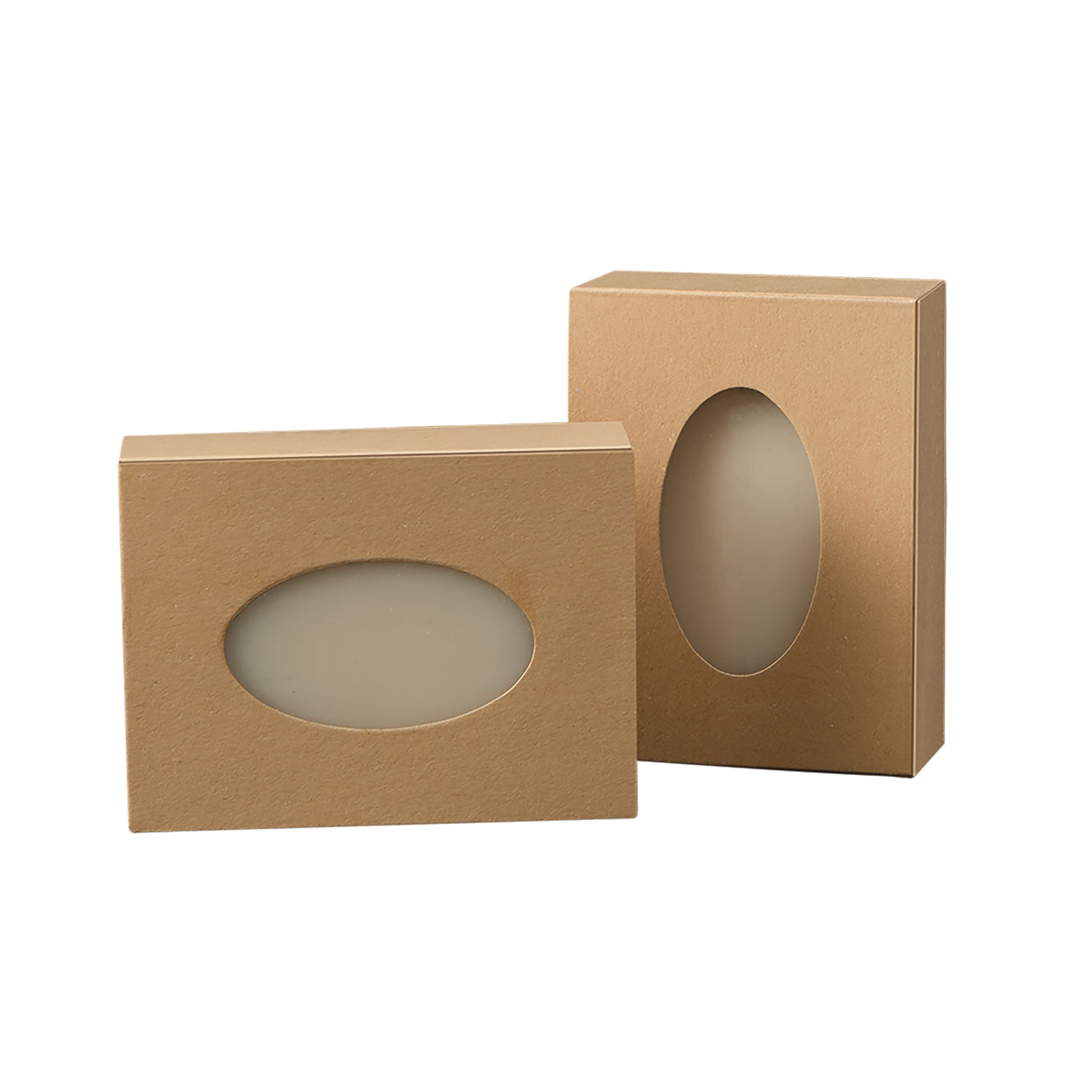 12 Packs: 20 ct. (240 total) 4" x 3" Square Kraft Paper Soap Boxes with Window by Make Market®