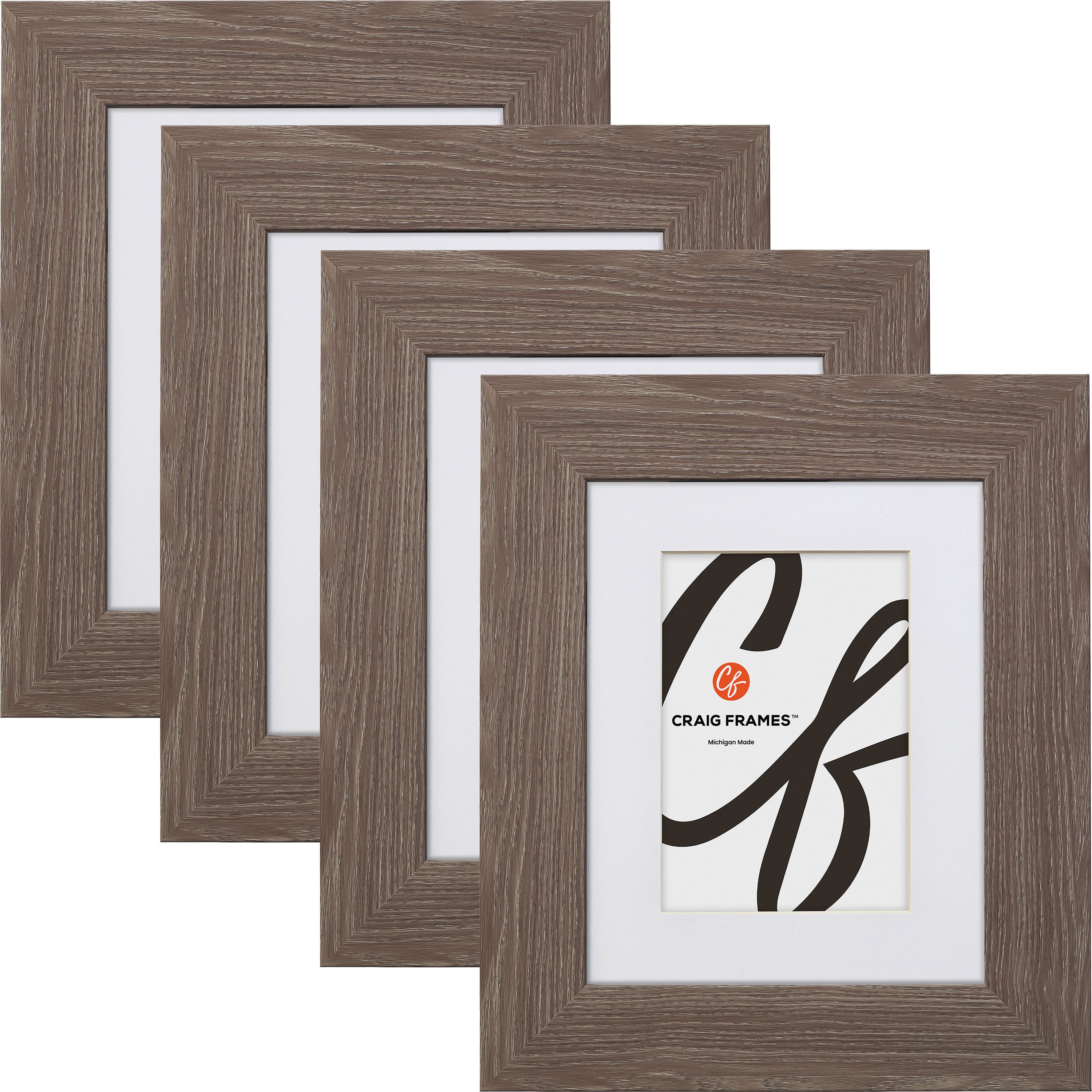 4 Pack Craig Frames American Barn Farmhouse Gray Picture Frame with Mat