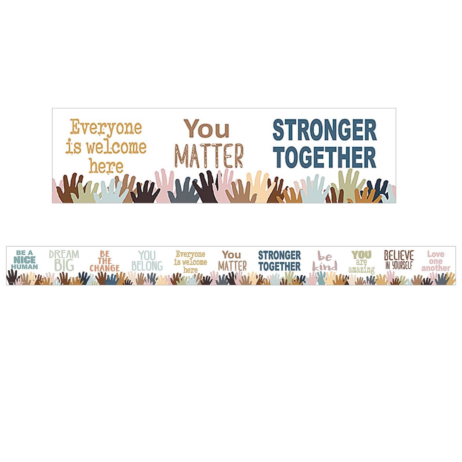 Teacher Created Resources Everyone Is Welcome Helping Hands Straight Border Trim, 210ft.
