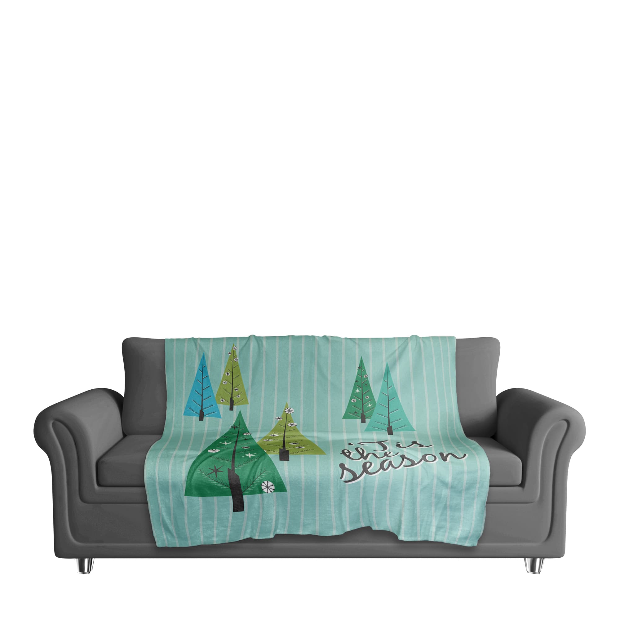 Tis the Season Trees 50x60 Sherpa Fleece Blanket