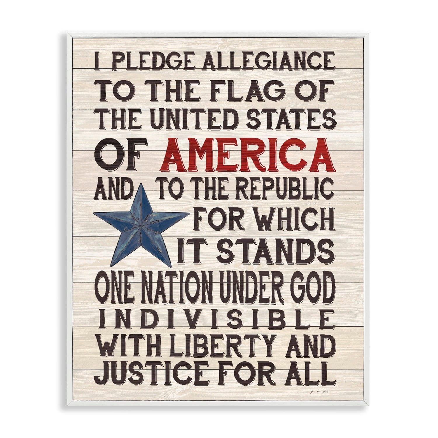 Stupell Industries Pledge of Allegiance Patriotic Framed Giclee Art