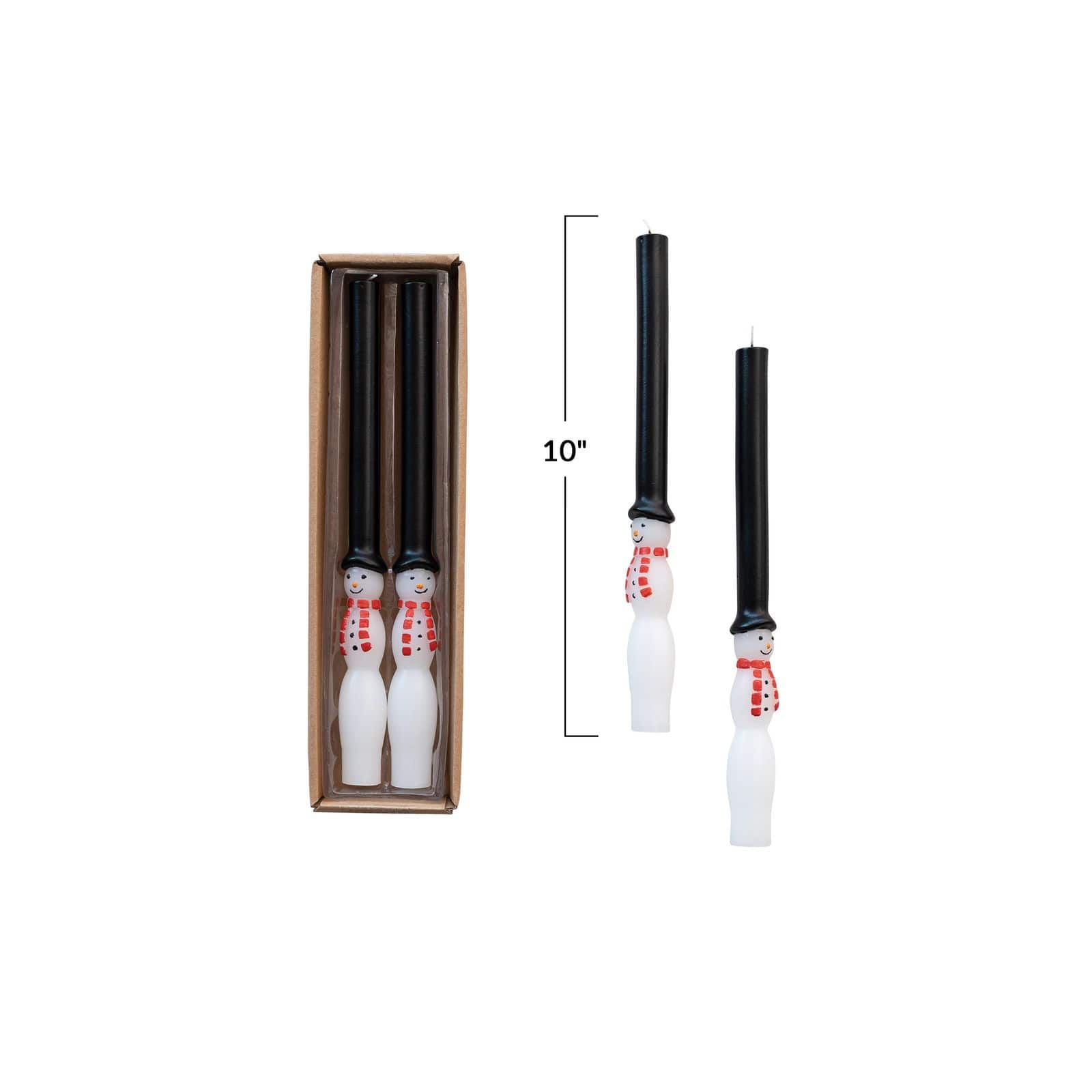 Hello Honey® 10" Unscented Snowman Taper Candles Set