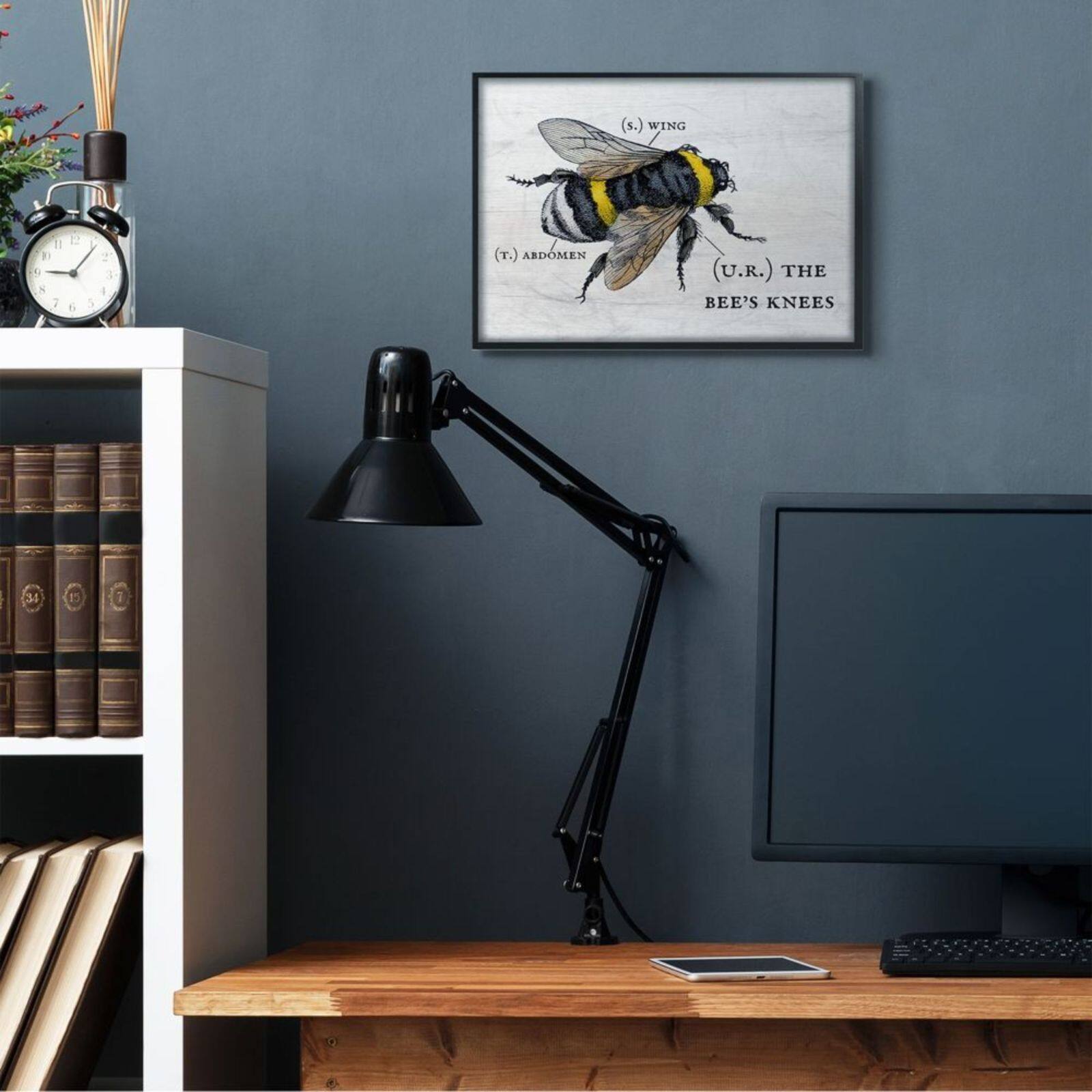 Stupell Industries Anatomy of Honey Bee Pun Black Framed Wall Art