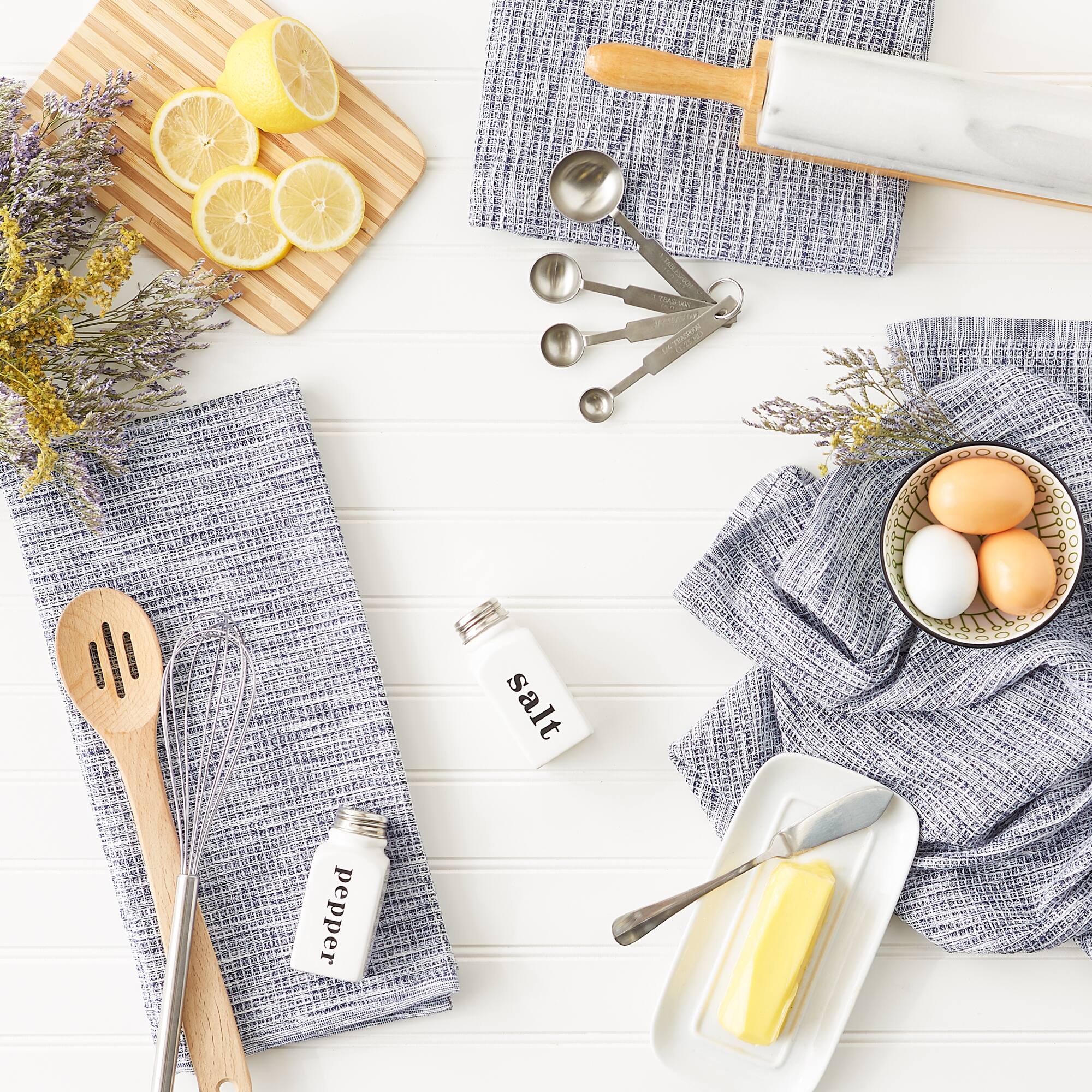 DII® Tonal Recycled Cotton Waffle Dish Towels